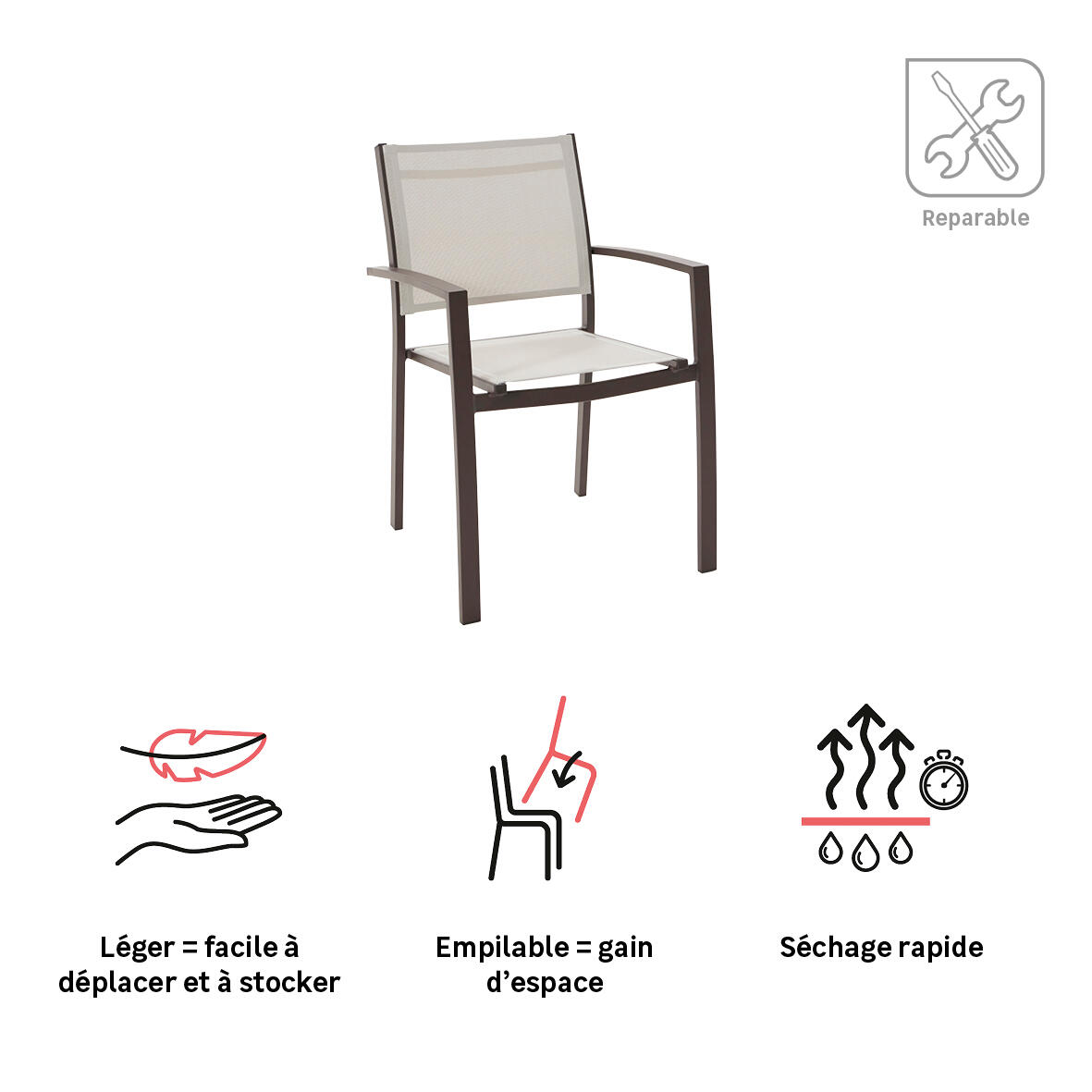 Fauteuil NATERIAL Lyra Beta moka - 4