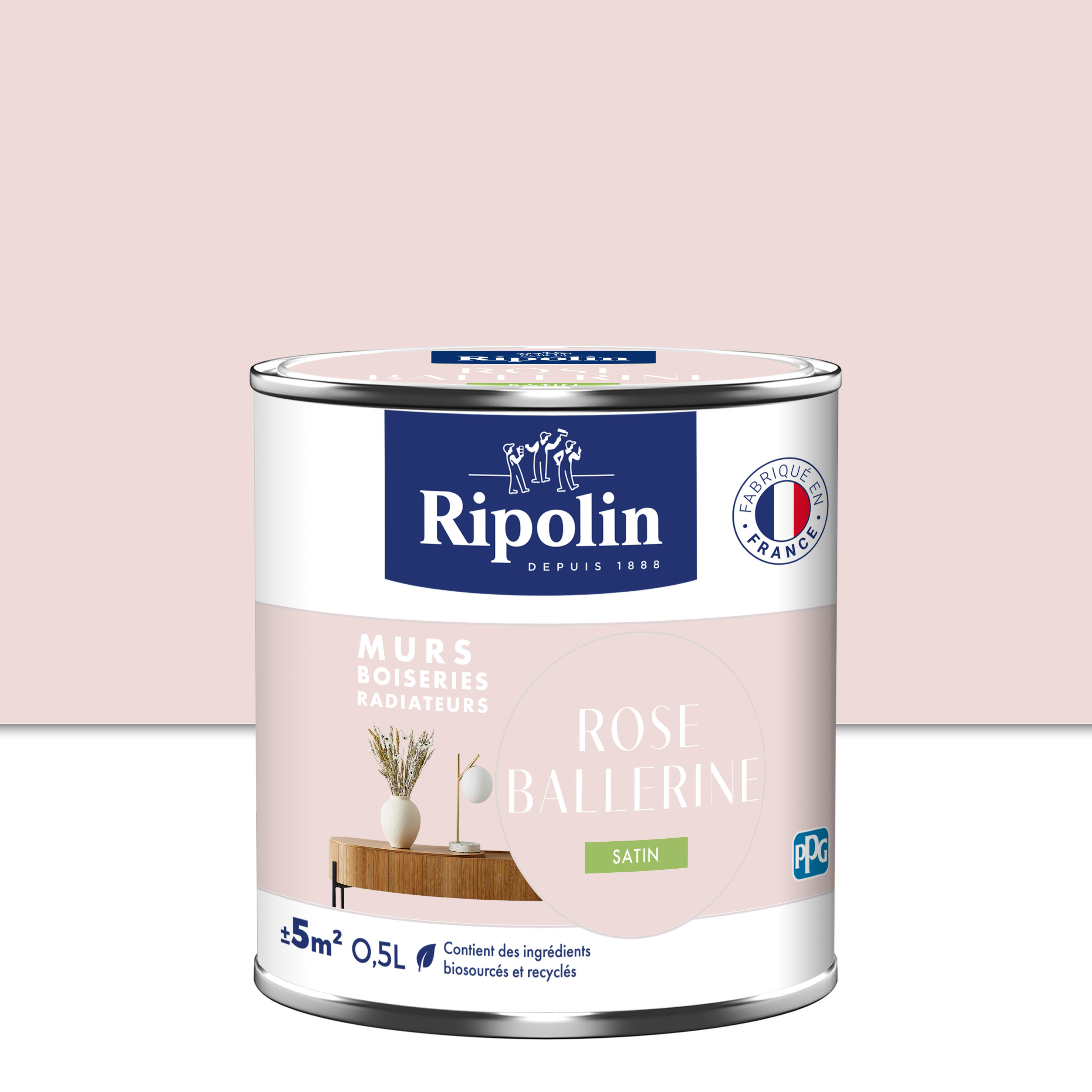 Peinture De Garniture Frenchic – Rose Ballerine 500 Ml, Satiné, Auto-apprêt
