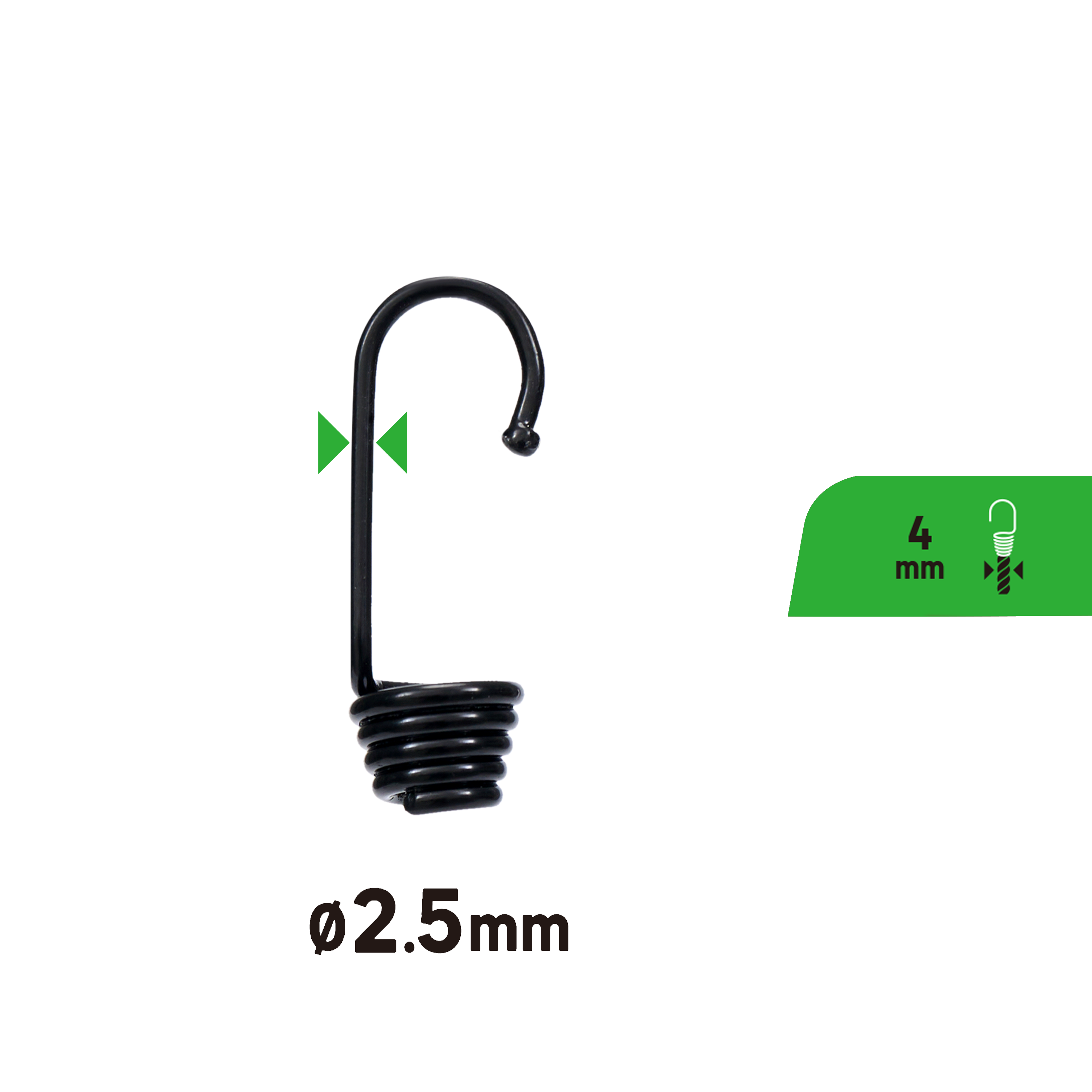 2 Ganchos plástico STANDERS 4MM - 3