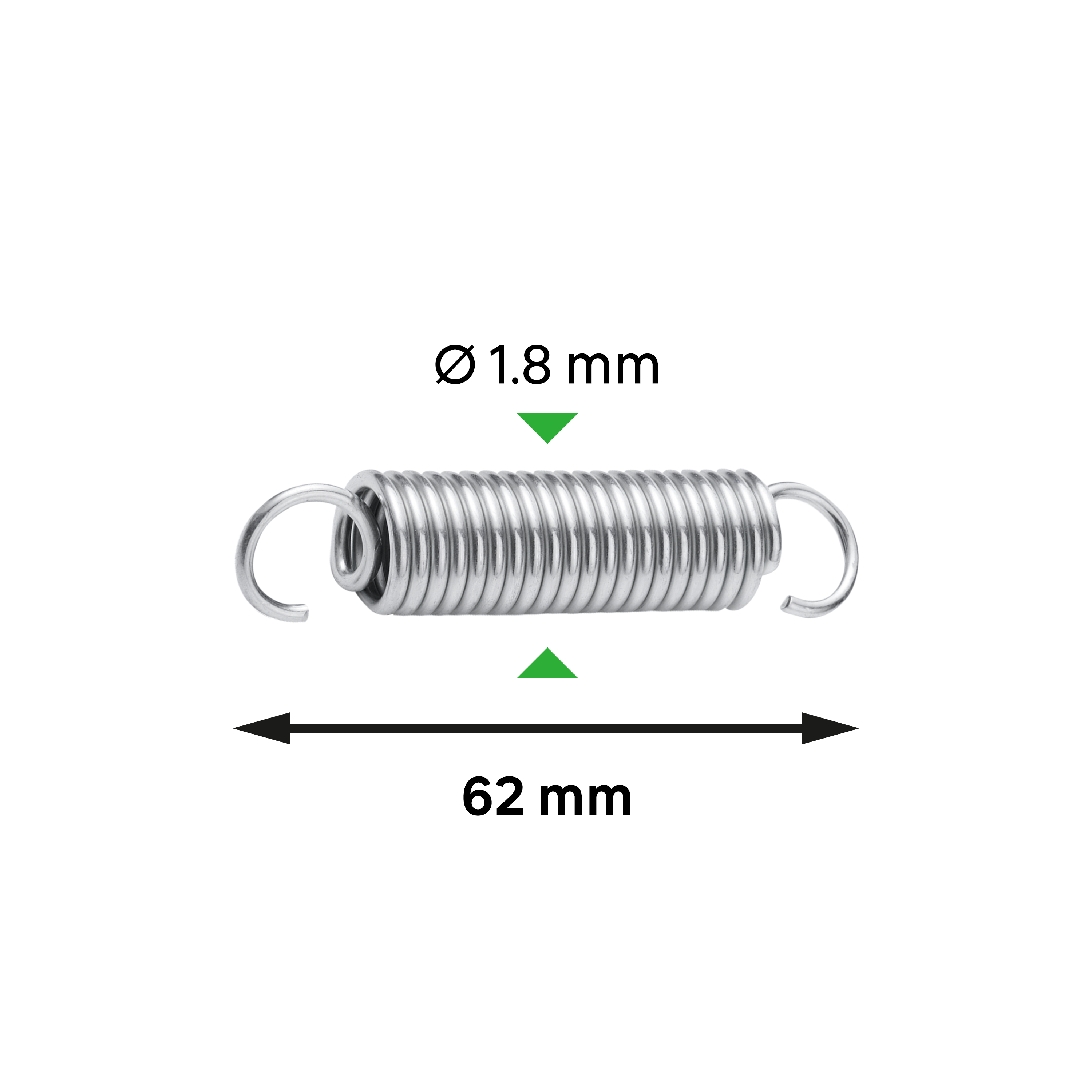 25pz molla con gancio lunghezza 60 mm cod:ferx.604786nlm