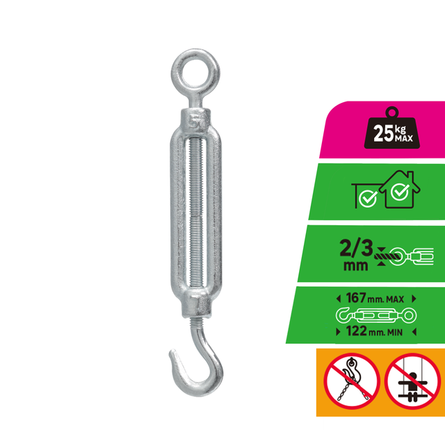 Śruba rzymska napinacz liny hak-oko 2-3 mm 25 kg Standers