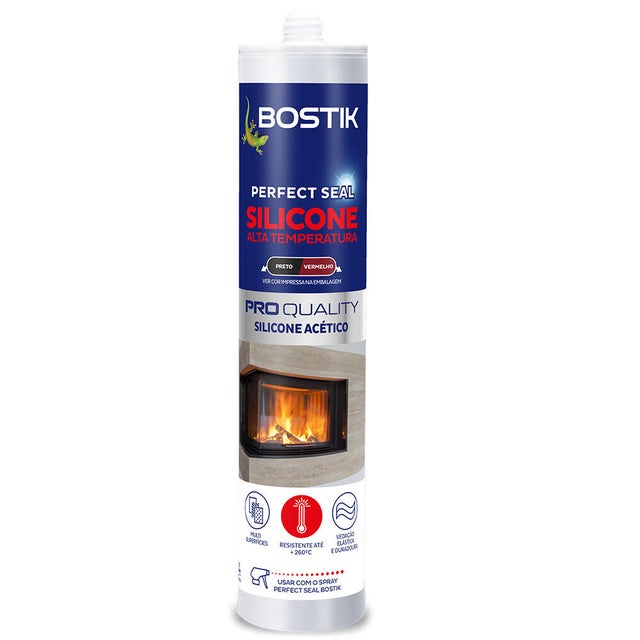 SILICONE ACÉTICO ALTAS TEMPERATURAS PERFECT SEAL BOSTIK 280ML PRETO