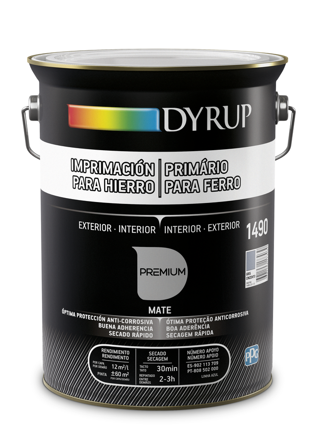 PRIMÁRIO PARA FERRO BASE SOLVENTE INTERIOR EXTERIOR DYRUP 5L CINZA