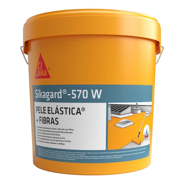 PELE ELÁSTICA DE IMPERMEABILIZAÇÃO SIKAGARD 570W FIBRAS 18KG CINZA