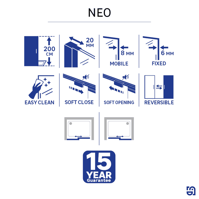 Puerta de ducha corrediza Neo Sensea 