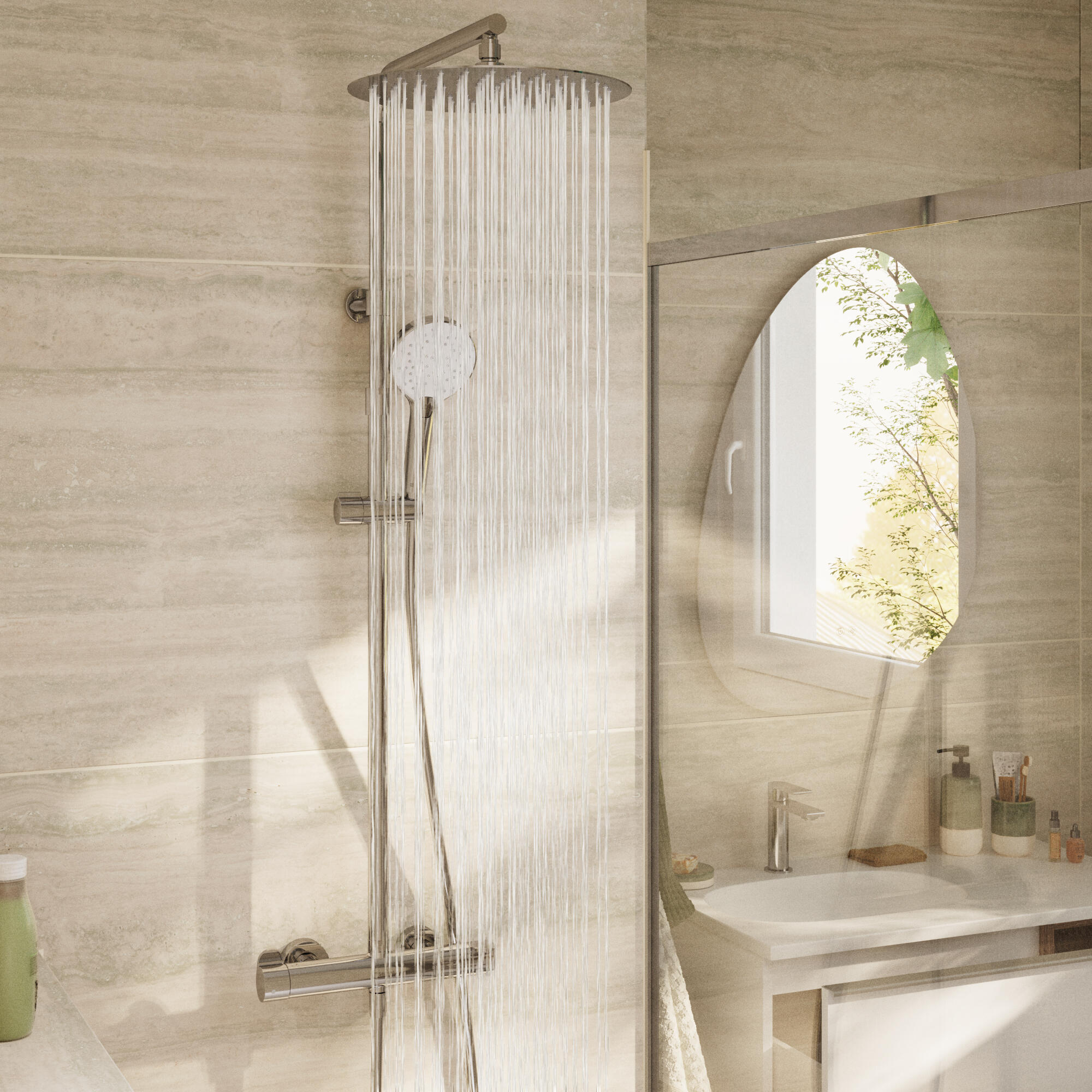 Colonne de douche thermostatique, SENSEA Icone, Chrome - 5