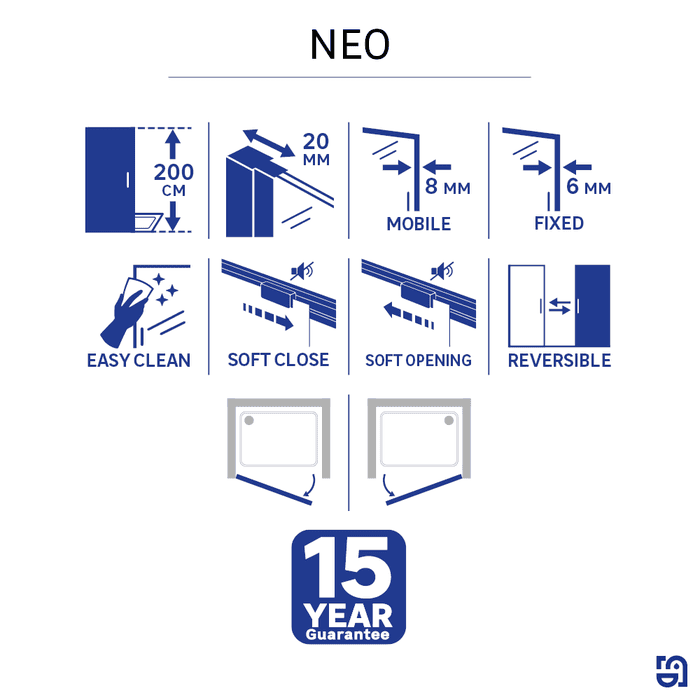 Puerta de ducha pivotante Neo Sensea