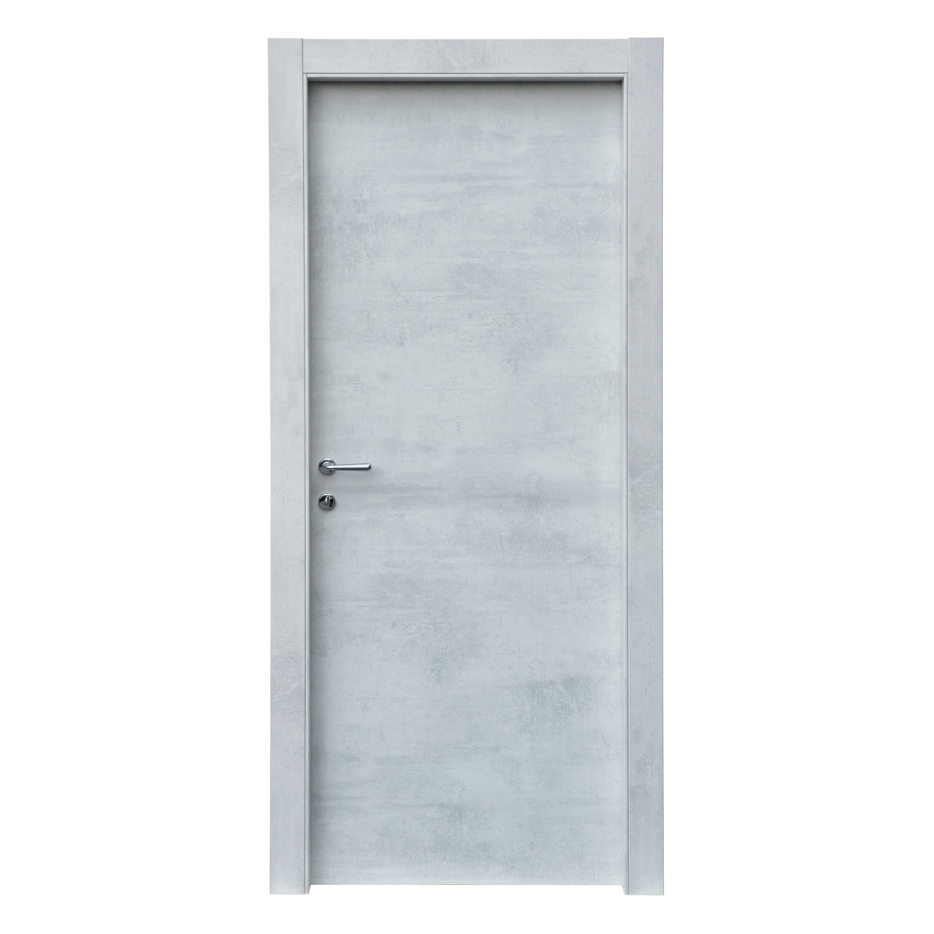 Porta interna a battente Cemento in MDF colore cemento grigio, L 80 x H 210 cm, apertura reversibile - 3