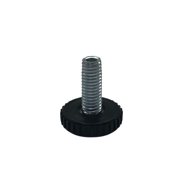 Set di 4 piedi per mobili regolabili in ferro nero lucido ø 3 x H 2 cm