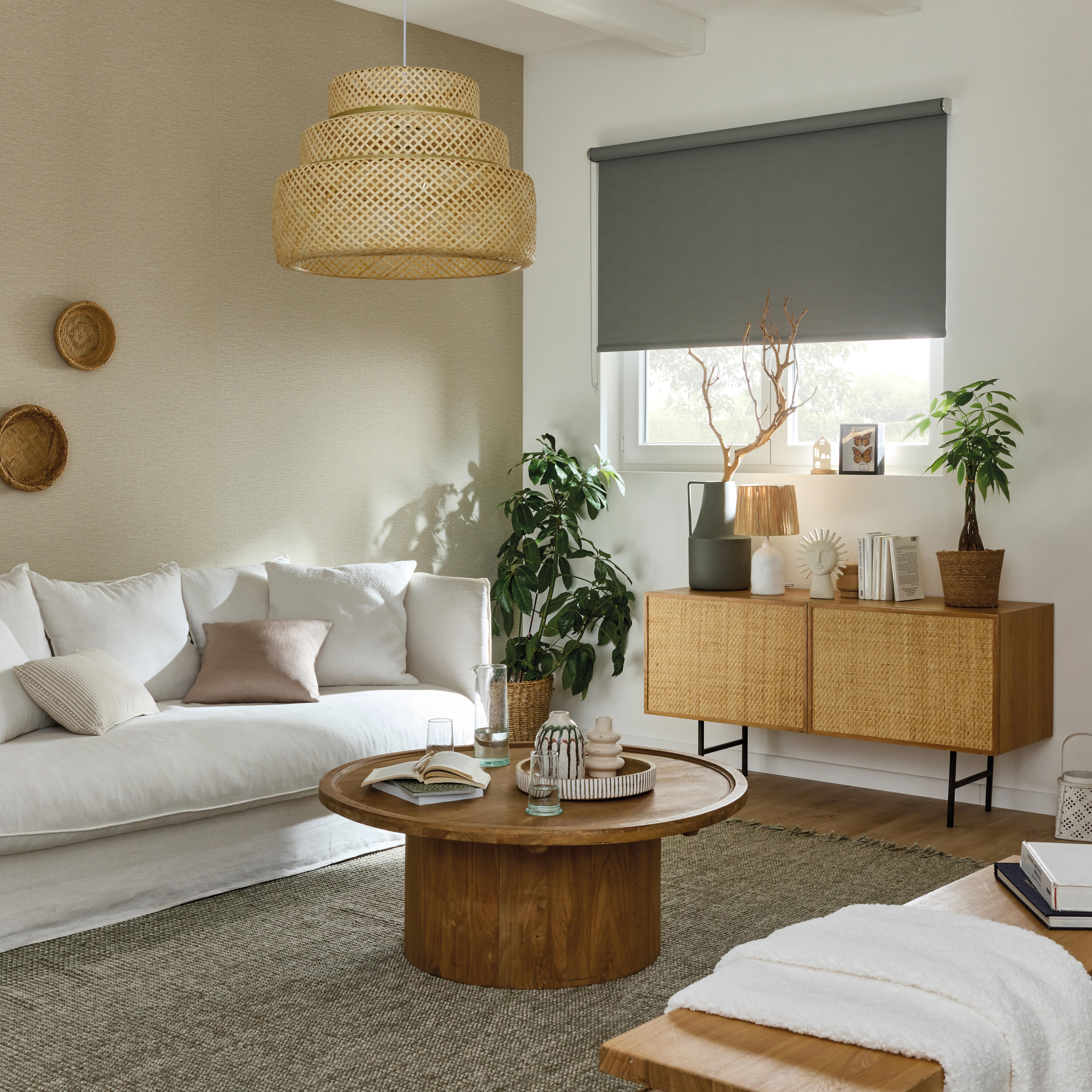 Lampa stołowa Bomoa biała raffia E27 Inspire - 6