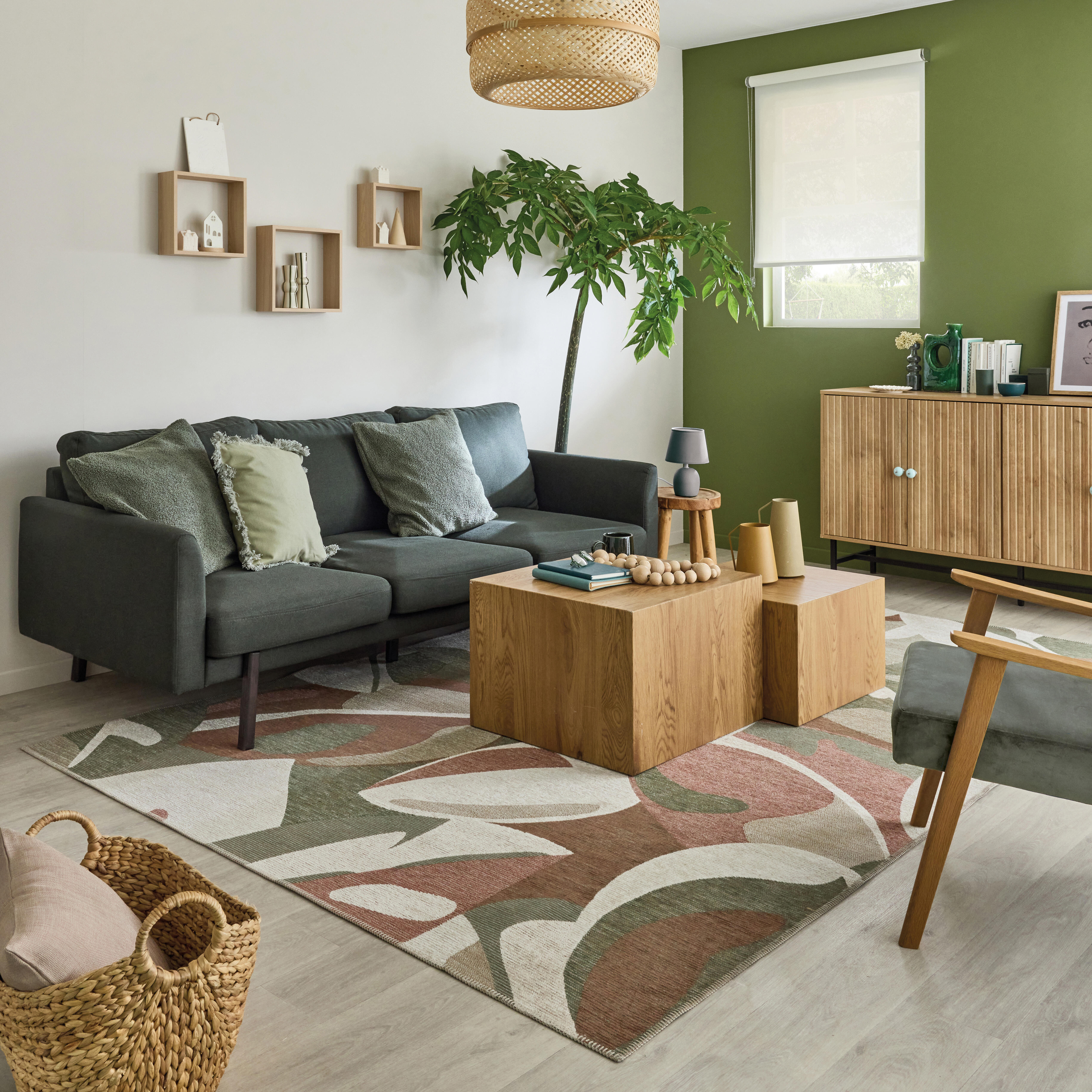 Lot de 3 étagères cube effet chêne SPACEO, H.30 x L.30 cm x P.9.7 cm, Ep.1.2 cm - 3