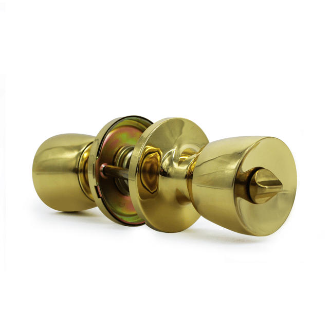 Pomo de puerta para puertas de baño con condena forma de tulipa latón brillante