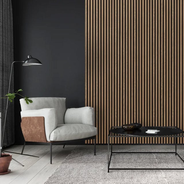 Pannello decorativo fonoassorbente Quanti FIBROTECH rovere L 244 x L 52 cm, Sp 18 mm