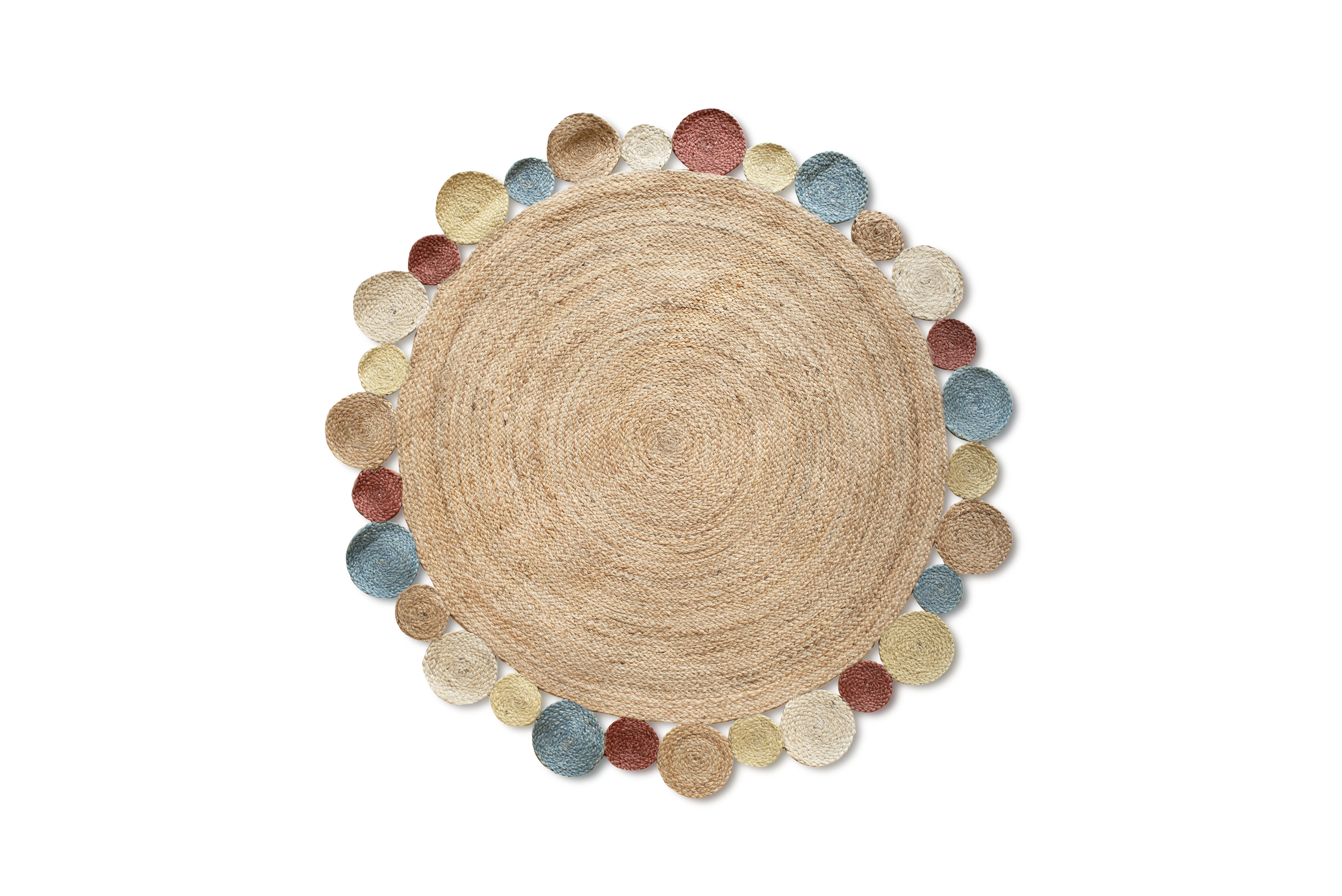 Alfombra exterior/interior yute diba círculo natural redonda 90x90cm