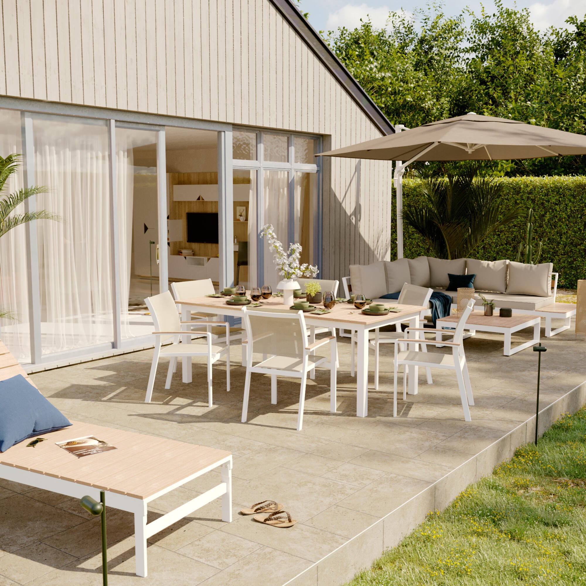 Carrelage sol extérieur effet travertin beige Koos multiformats cm ARTENS - 2