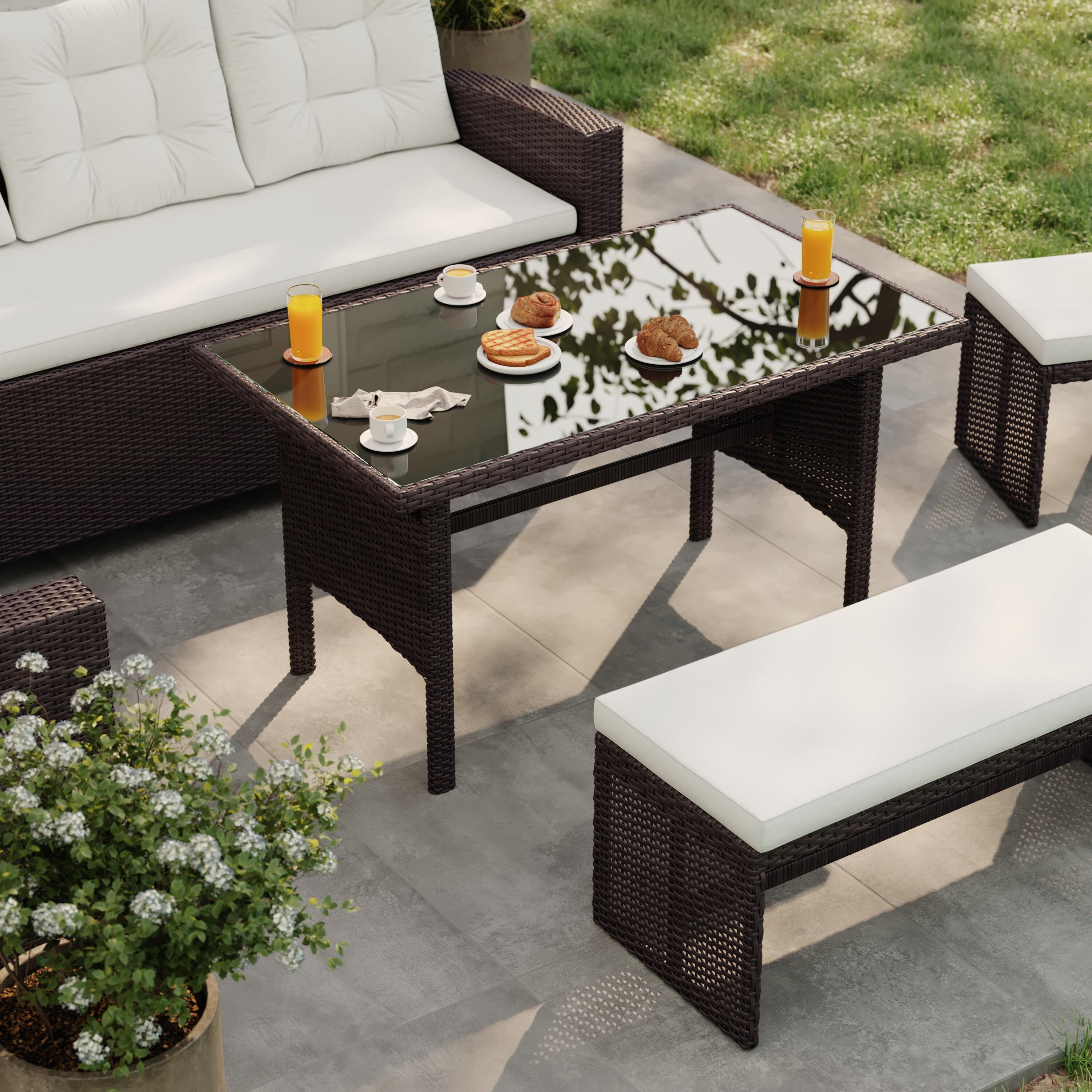 Set de porche de jardín esquinero  Ontario para 9 comensales - 7