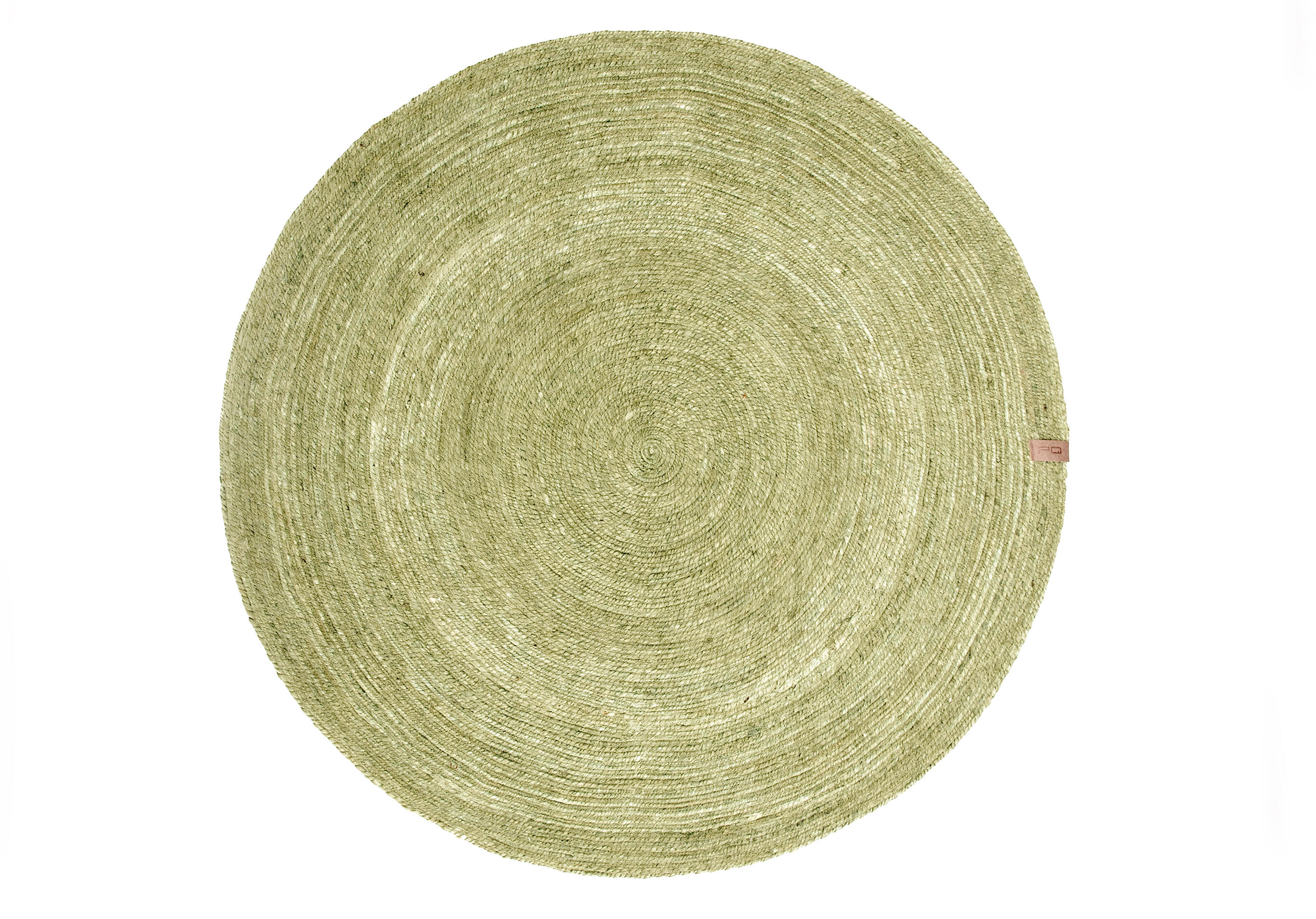 Alfombra exterior/interior yute unicolor liso verde pistacho redonda 140x140cm