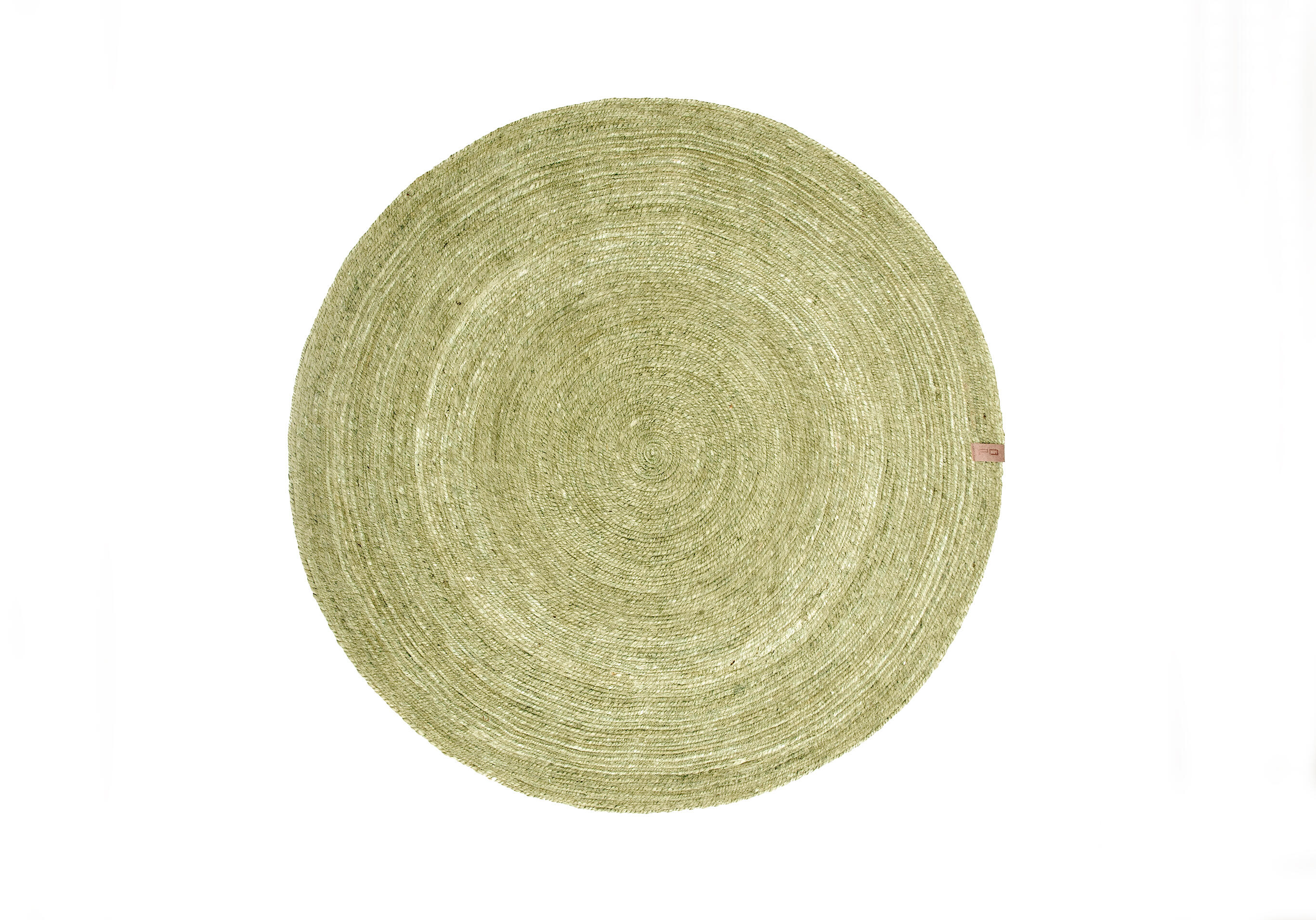 Alfombra exterior/interior yute unicolor liso verde pistacho redonda 90x90cm