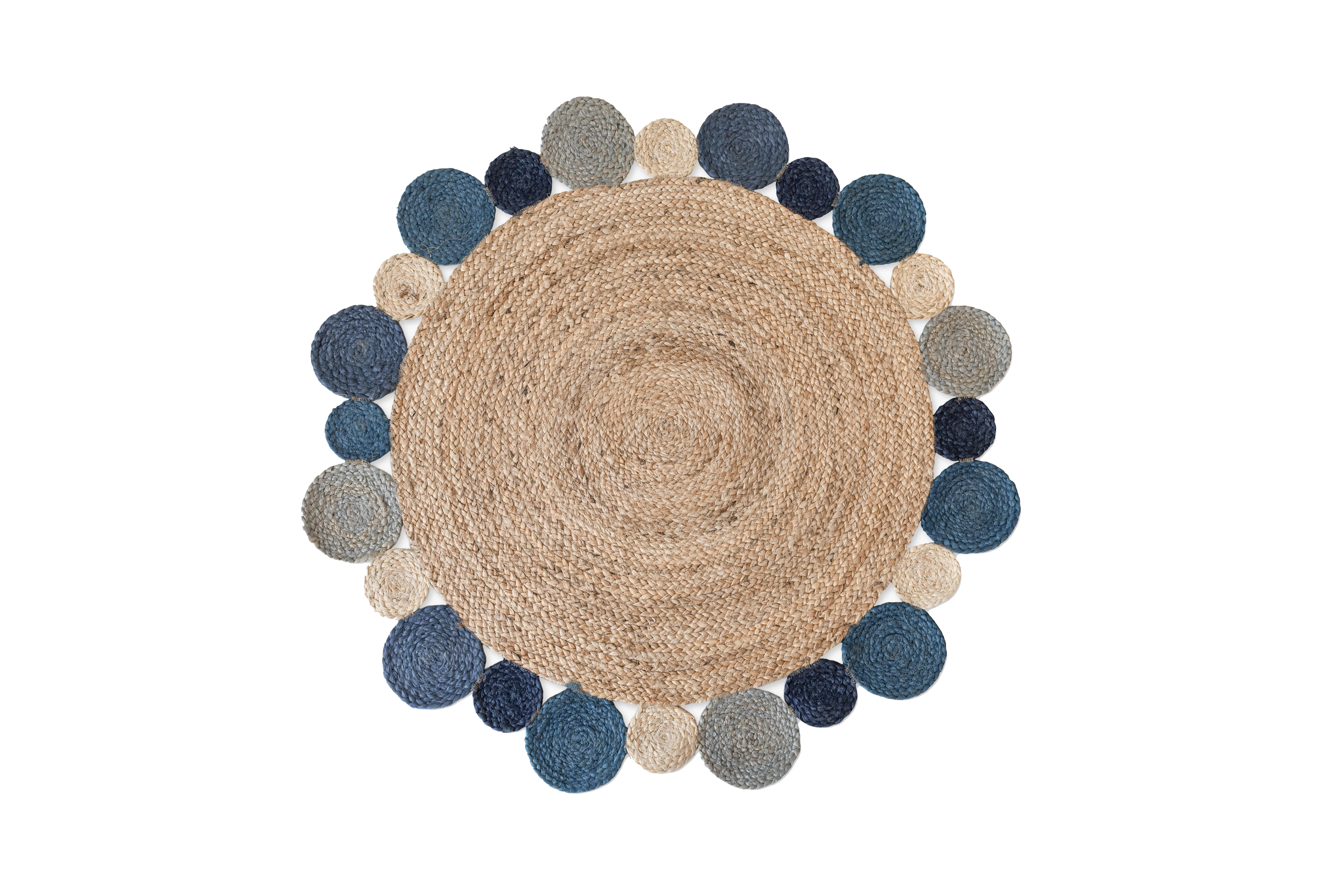 Alfombra exterior/interior yute nozomi liso natural redonda 90x90cm