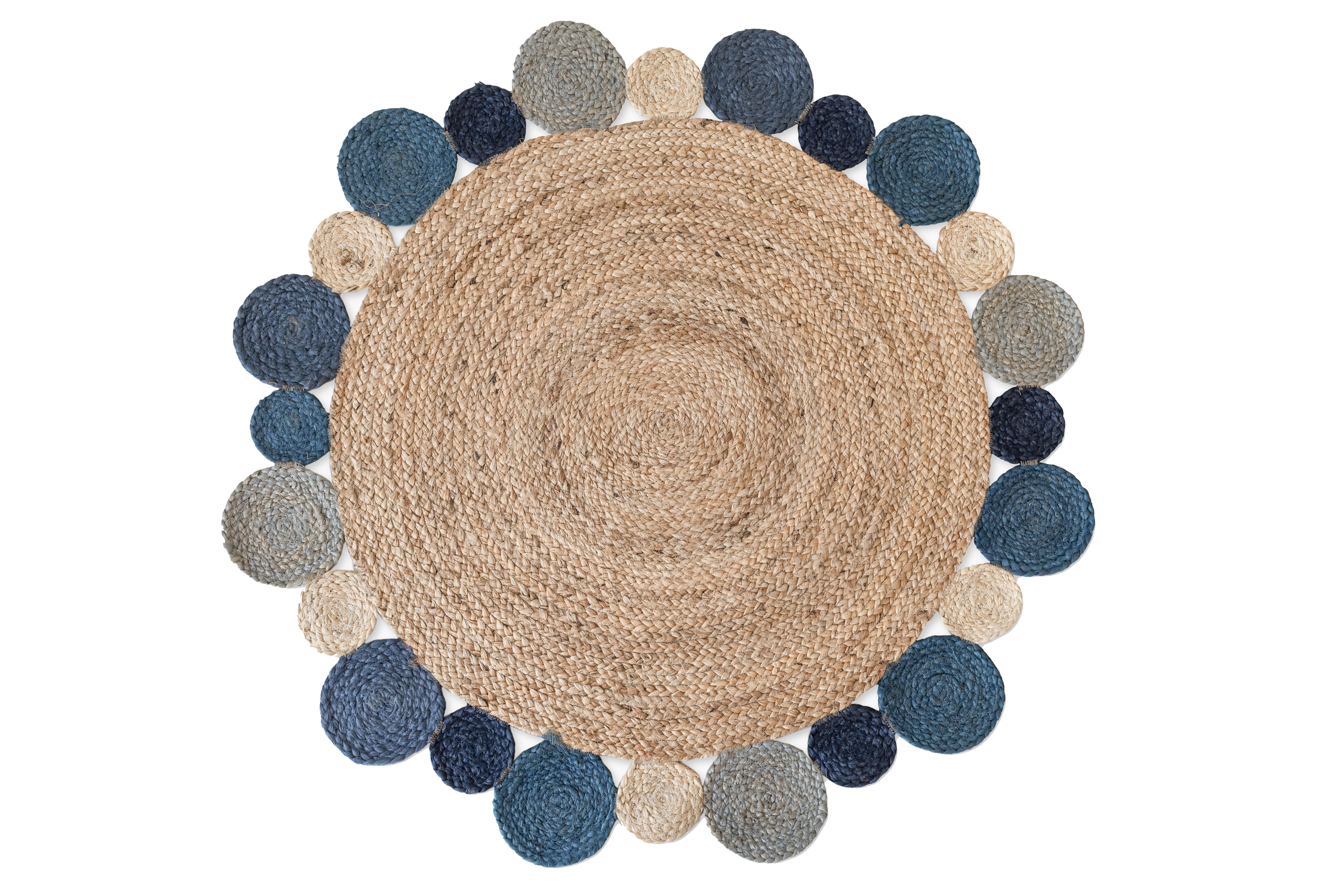 Alfombra exterior/interior yute nozomi liso natural redonda 140x140cm