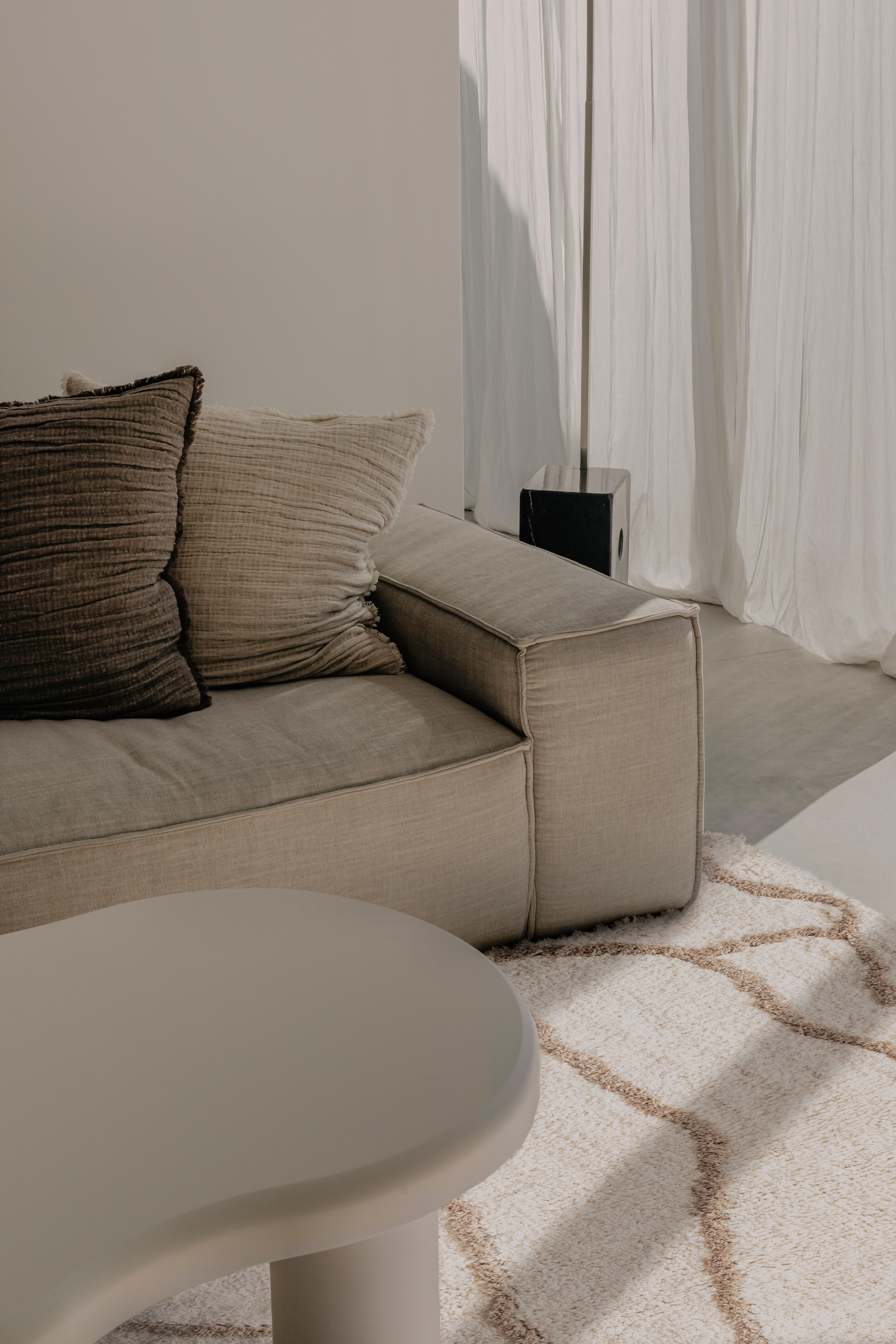 Alfombra algodón Berberí Natalia 160x230cm PARENTESI QUADRA con líneas natural lavable en lavadora - 5