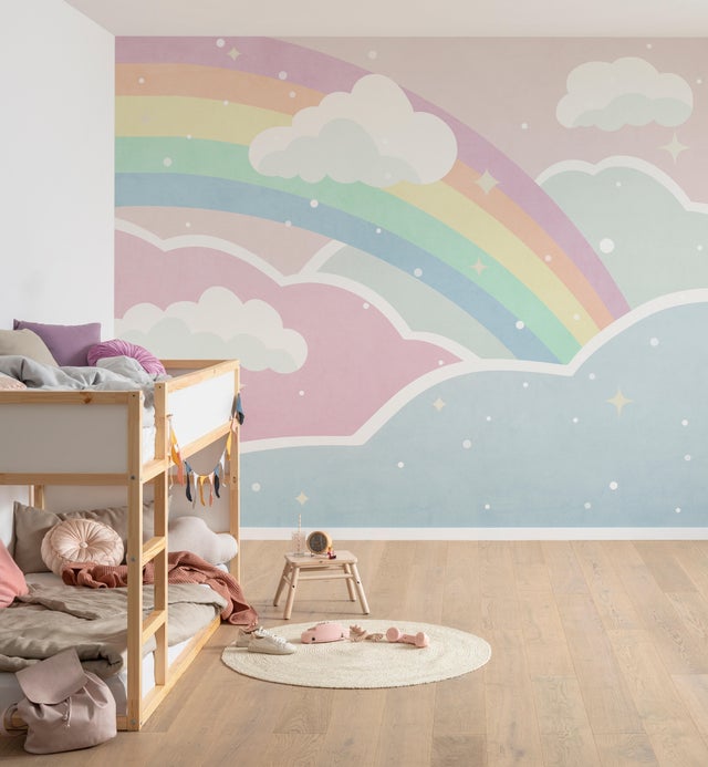Papier peint panoramique rainbow dreams multicolore l.300 x H.250 cm