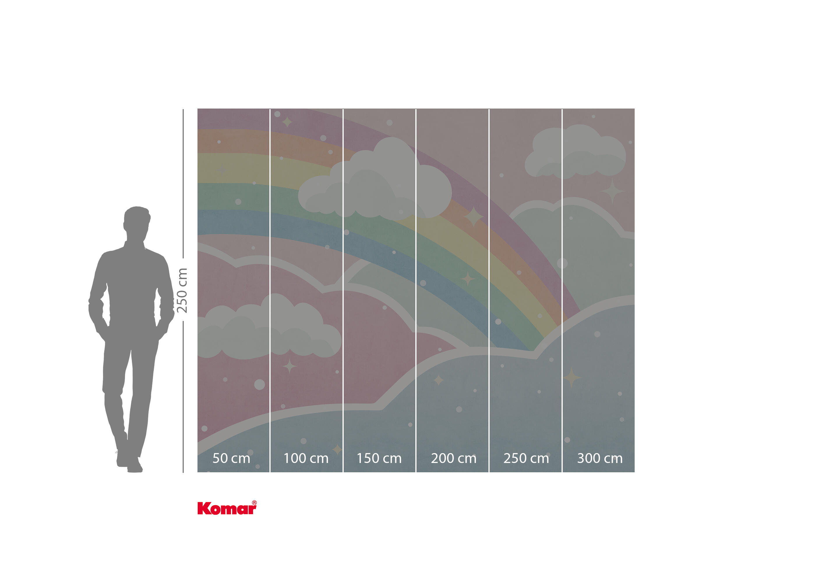 Papier peint panoramique rainbow dreams multicolore l.300 x H.250 cm - 2