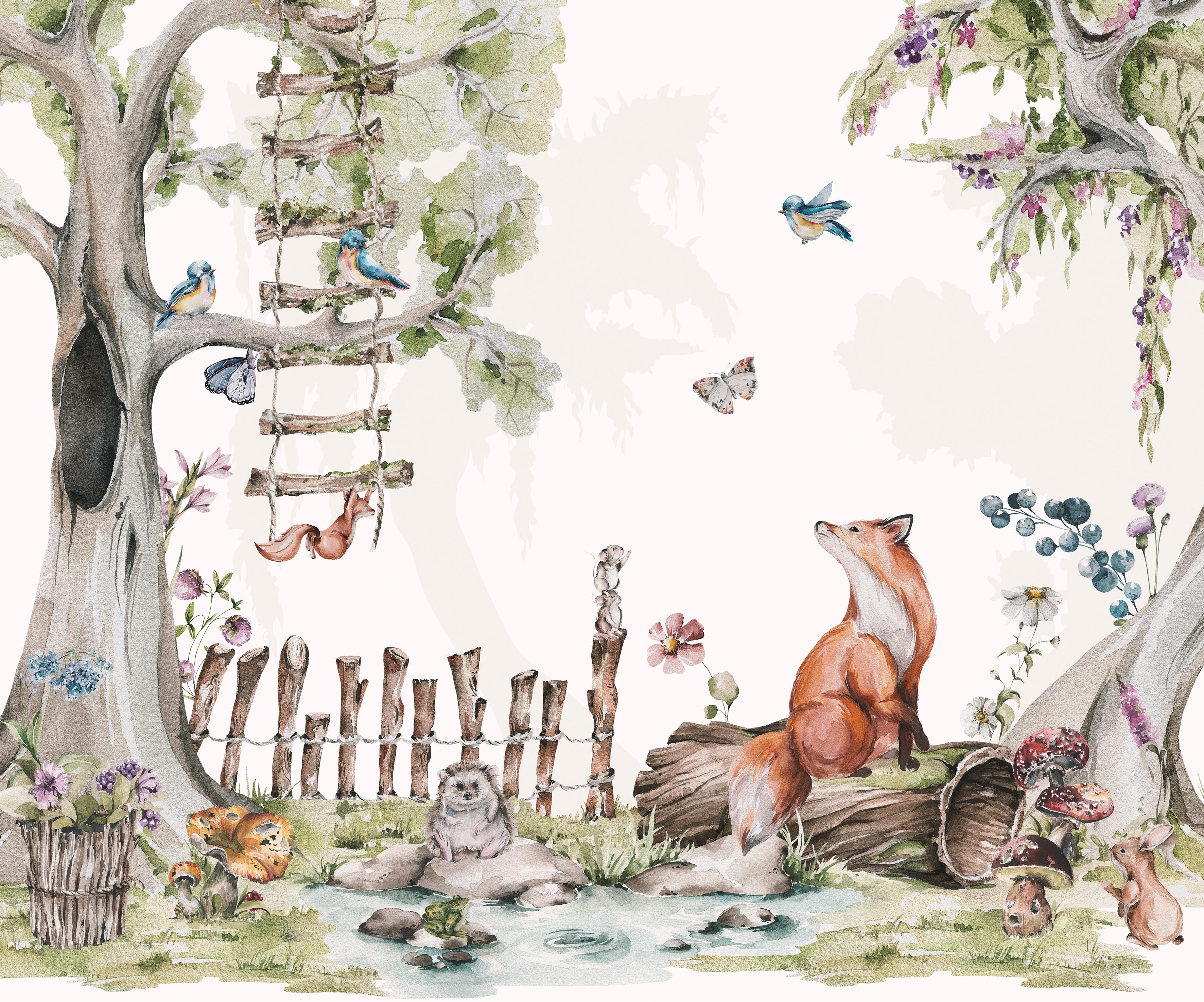 Papier peint panoramique paradis des petits multicolore l.300 x H.250 cm - 2