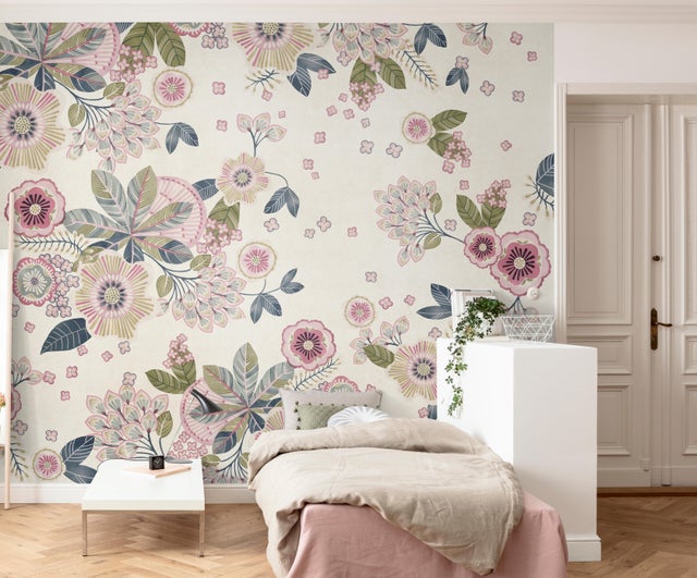Papier peint panoramique jardin des rêves beige l.300 x H.250 cm