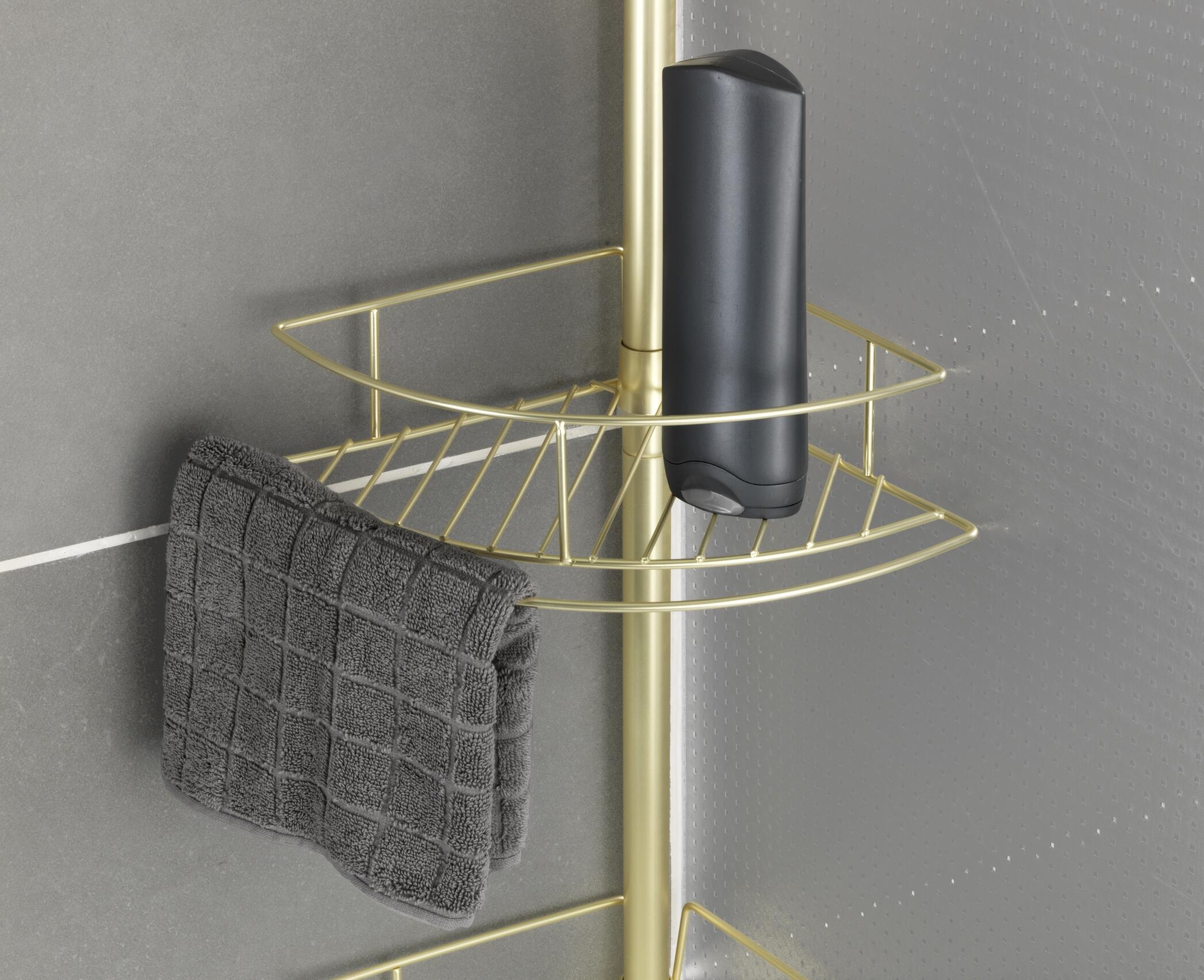 Etagère de douche dorée à encastrer mur de douche / sol de douche dolcedo WENKO - 3