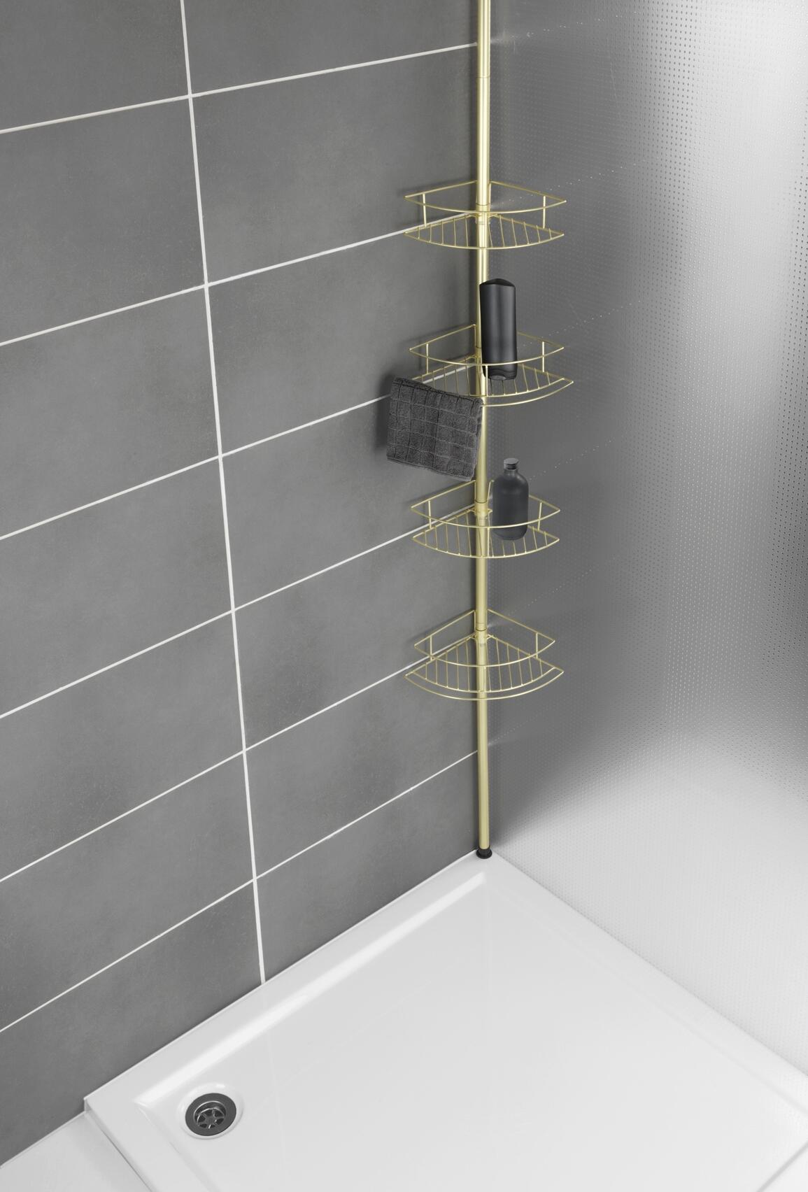 Etagère de douche dorée à encastrer mur de douche / sol de douche dolcedo WENKO - 2