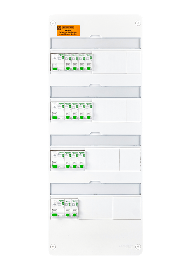 Tableau précâblé logement du T5 et + 4 rangées Resi9 XE, SCHNEIDER ELECTRIC