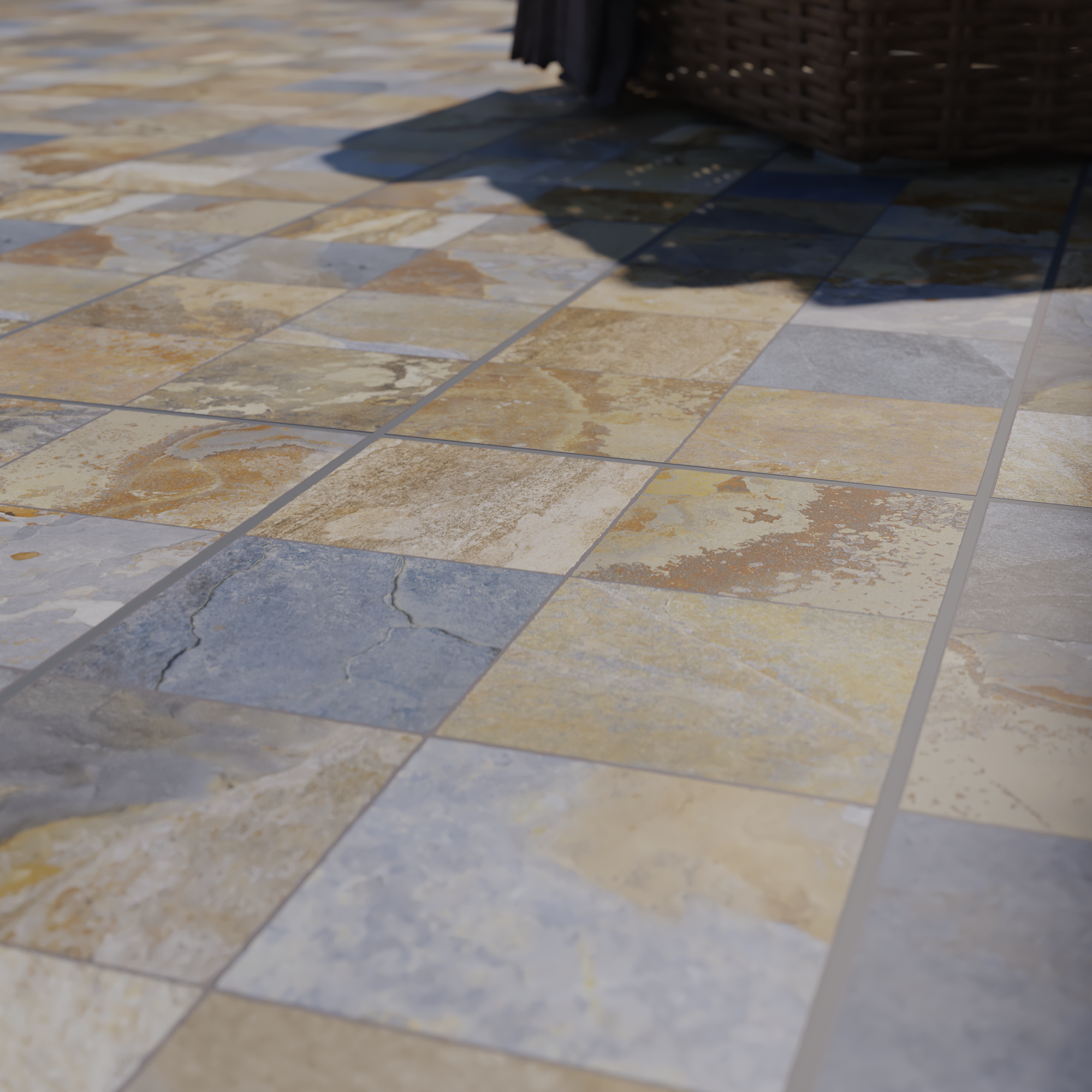 Carrelage sol extérieur effet pierre multicouleur Alcan l.30 x L.60 cm x Ep.8.7 - 5