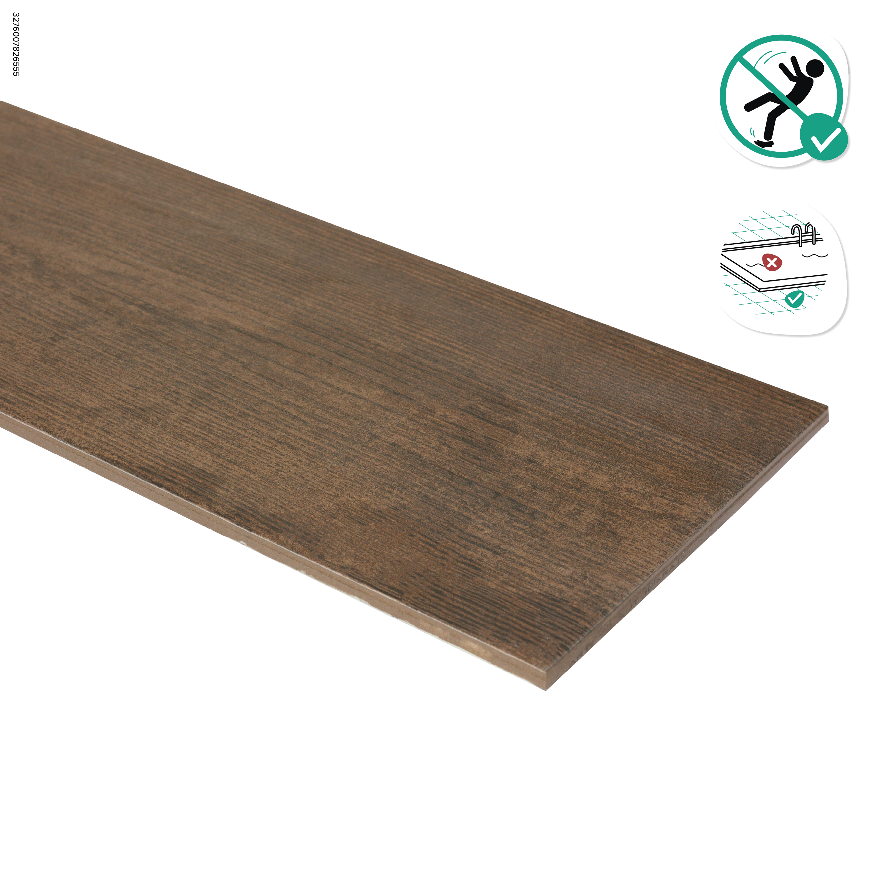 Suelo porcelánico Imara efecto madera marrón oscuro 15x90 cm C3 ARTENS - 8