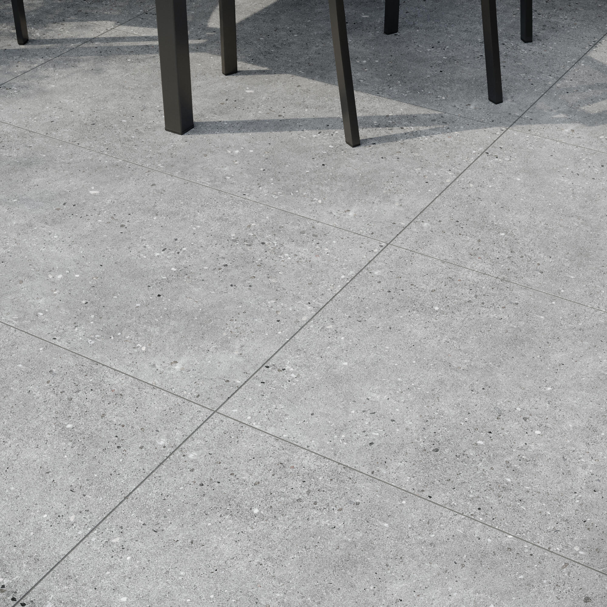 Suelo piscina porcelánico cavir efecto cemento gris / plata 60x120 cm c3 artens