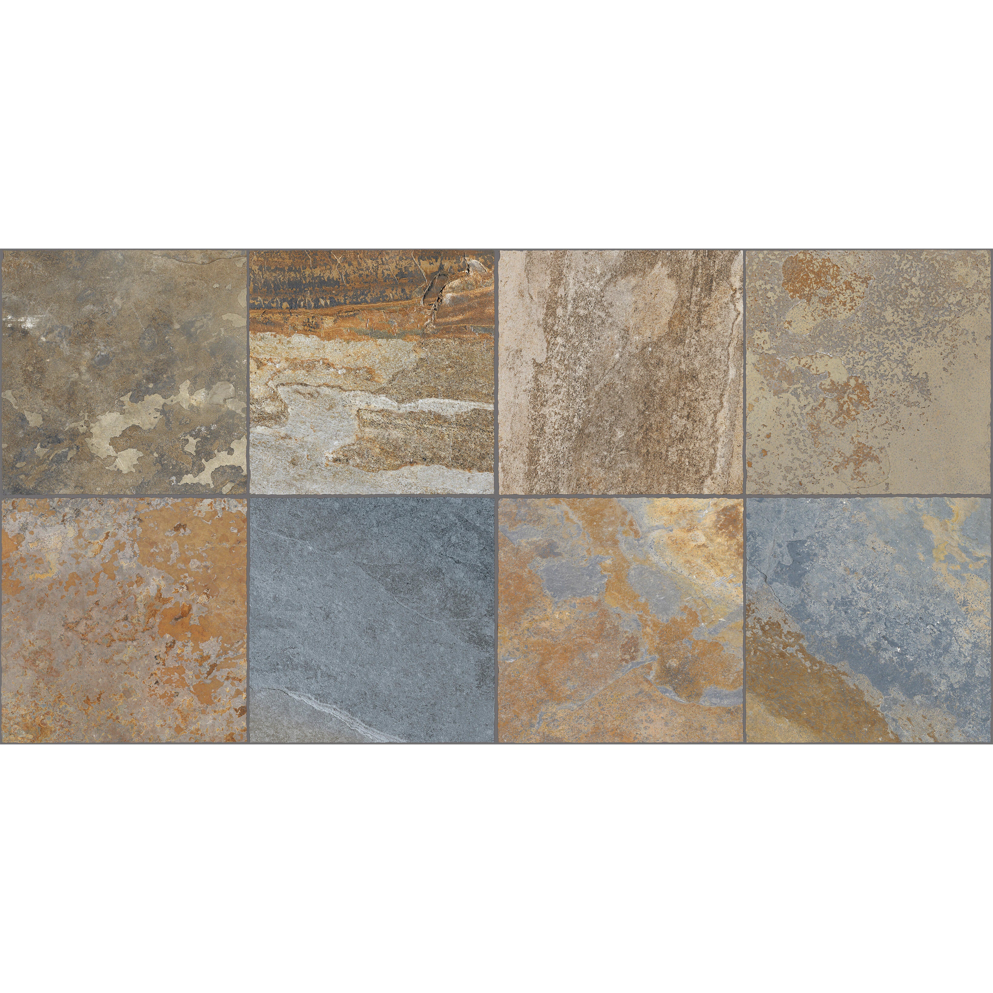 Carrelage sol extérieur effet pierre multicouleur Alcan l.30 x L.60 cm x Ep.8.7 - 8