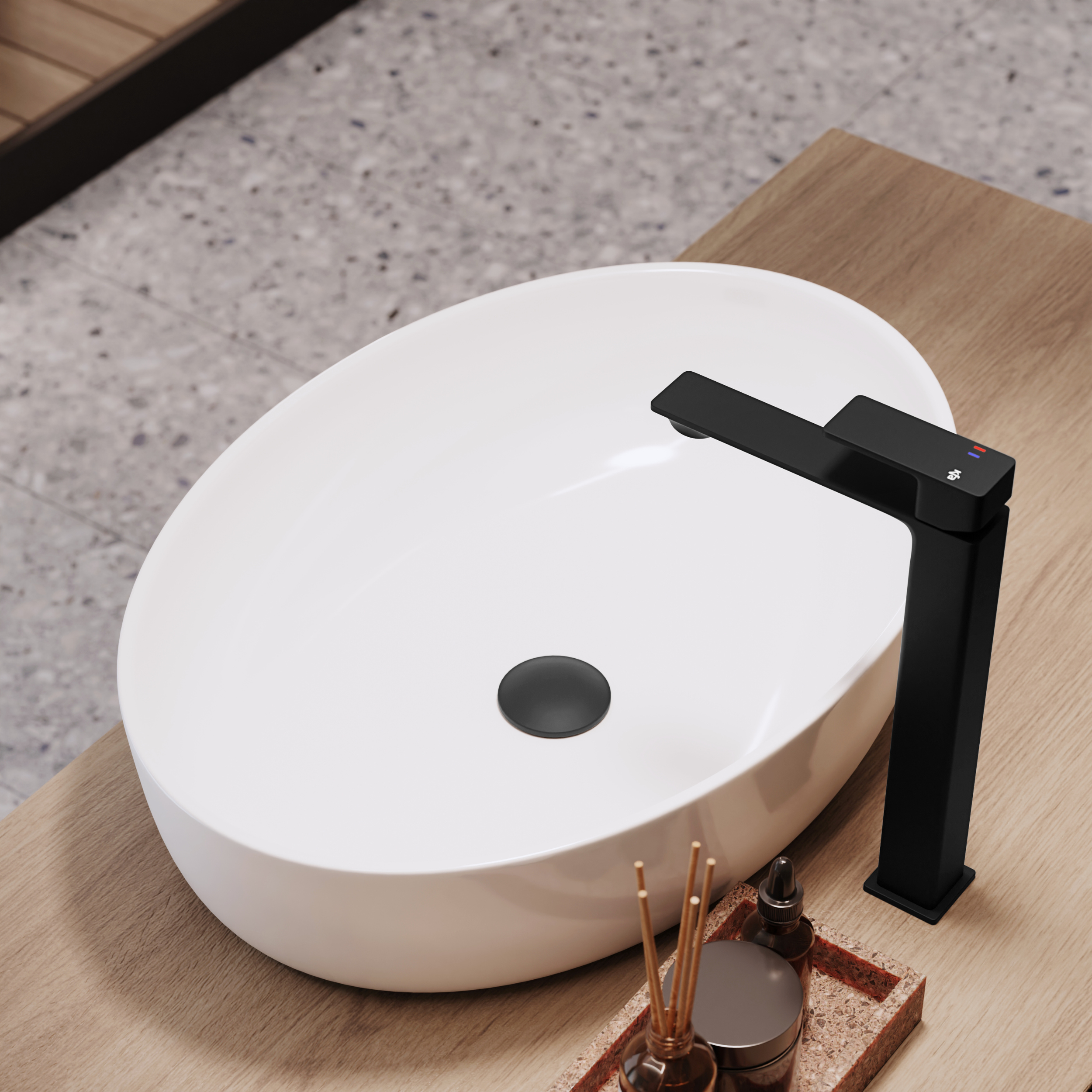 Bateria umywalkowa wysoka czarna 30.6 cm Dust KFA Armatura - 5