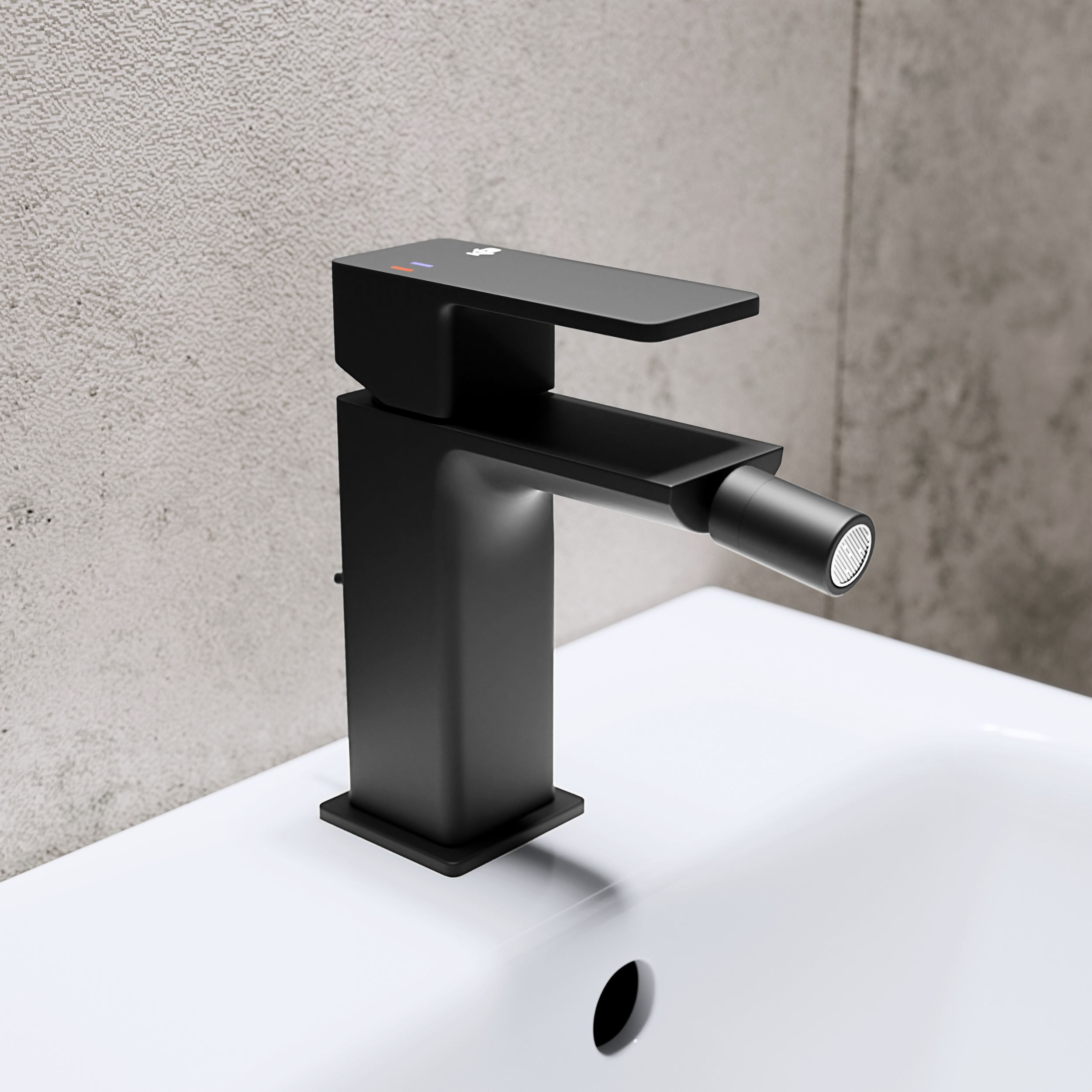 Bateria bidetowa czarna Dust z korkiem KFA Armatura - 4