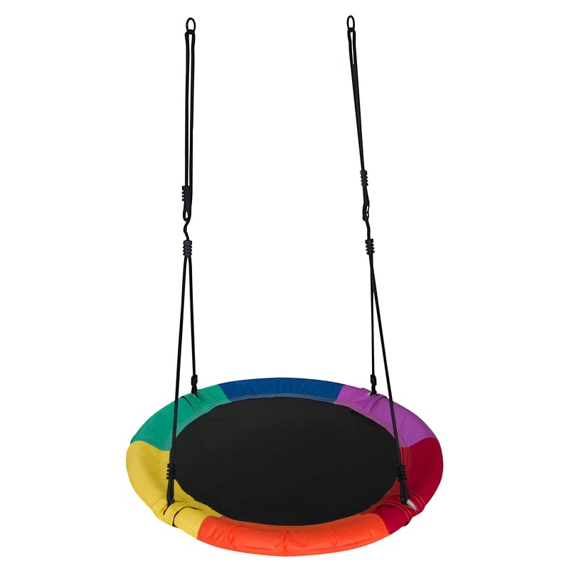 Huśtawka ogrodowa dla dzieci bocianie gniazdo tęczowe śr. 100 cm 4IQ GROUP