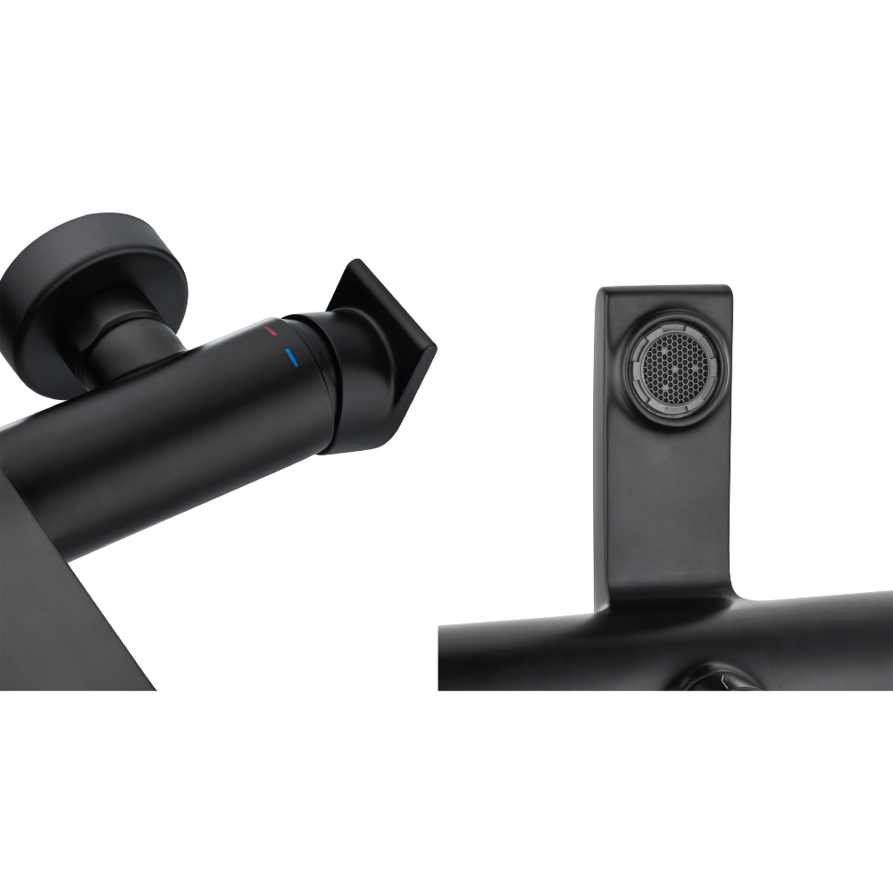 Grifo de bañera monomando SENSEA Cinta negro mate Latón - 10