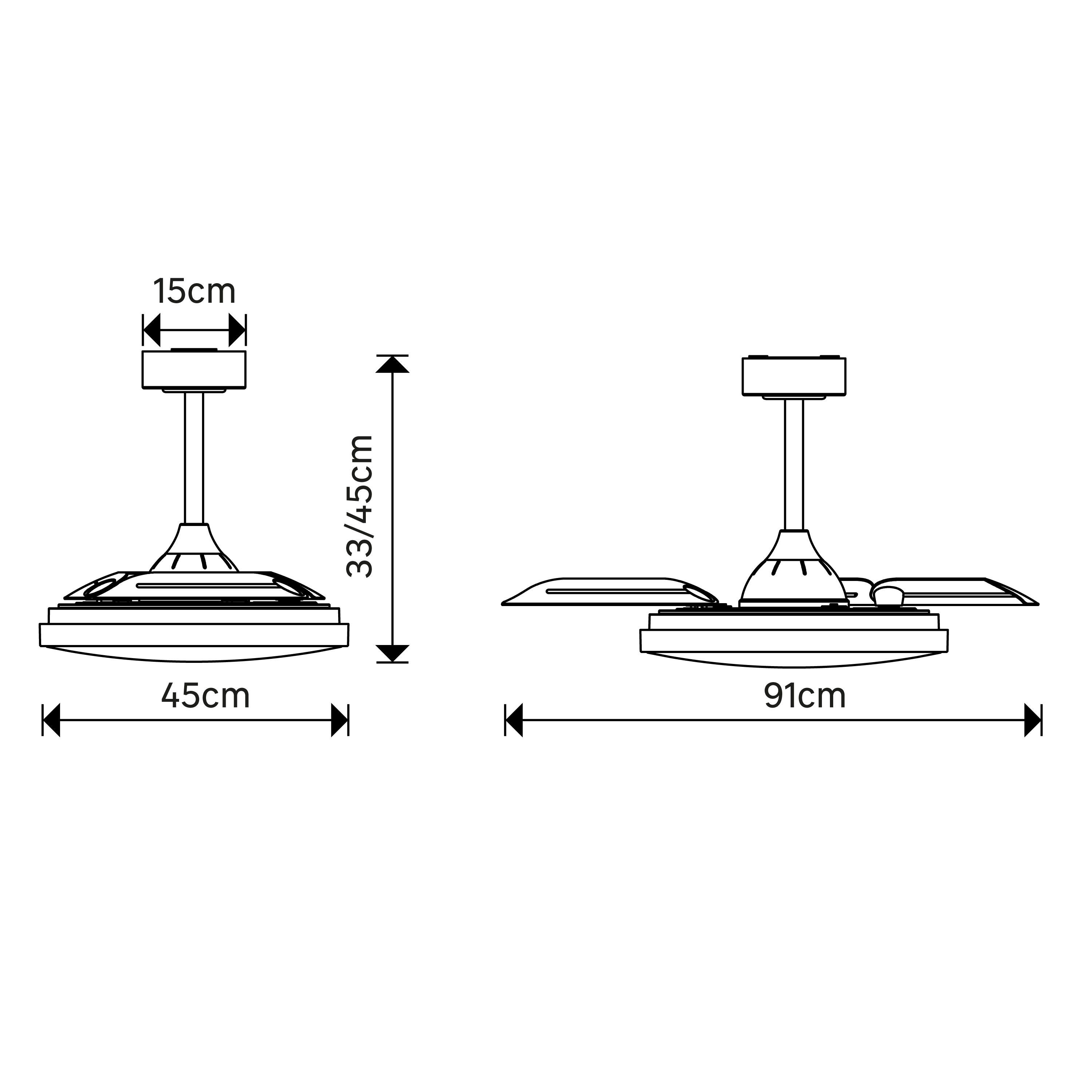 Ventilador de techo con luz silencioso DC 20W con mando ø91 cm Torrent INSPIRE blanco luz CCT 3 aspas retráctiles tipo lámpara| 6 velocidades| modo verano/invierno| temporizador| brisa| recomendado para <13m² - 11
