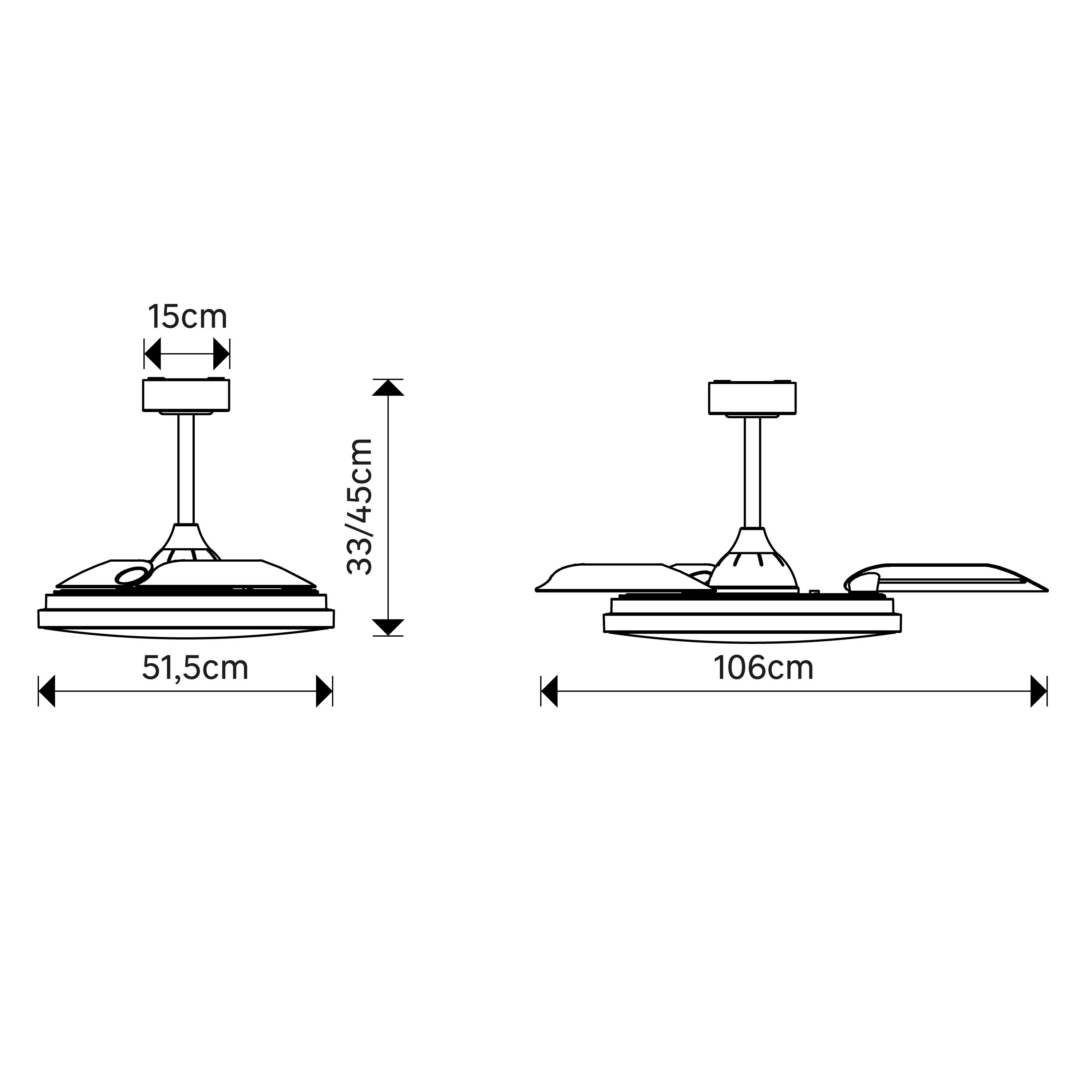 Ventilador de techo con luz silencioso DC 22W con mando ø106 cm Torrent blanco luz CCT 3 aspas retráctiles tipo lámpara| 6 velocidades| modo verano/invierno| recomendado de 13 a 20m² - 5