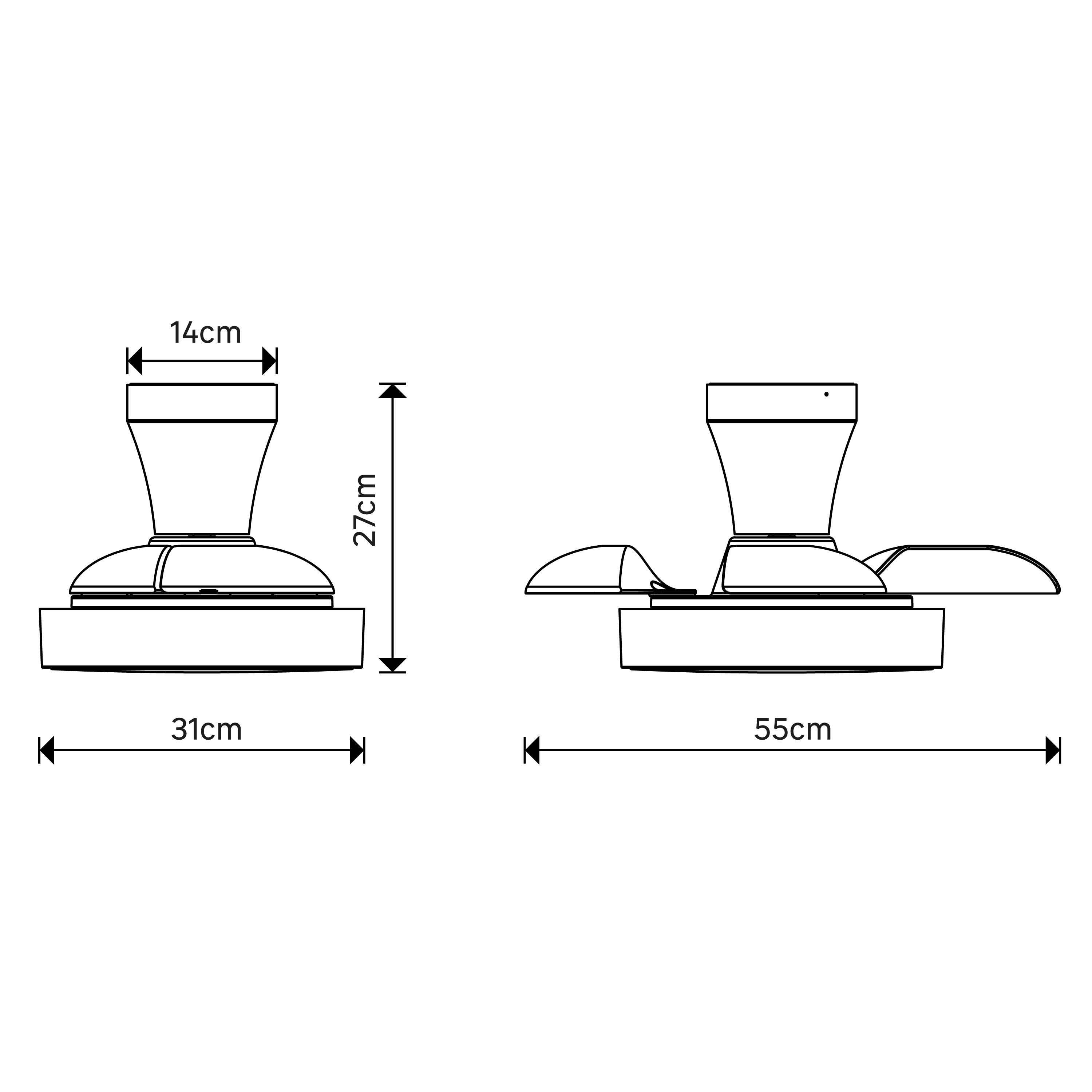 Ventilador de techo con luz silencioso DC 21W con mando ø55 cm Torrent INSPIRE blanco luz CCT 3 aspas retráctiles tipo lámpara| 6 velocidades| modo verano/invierno| temporizador| brisa| recomendado para <13m² - 11