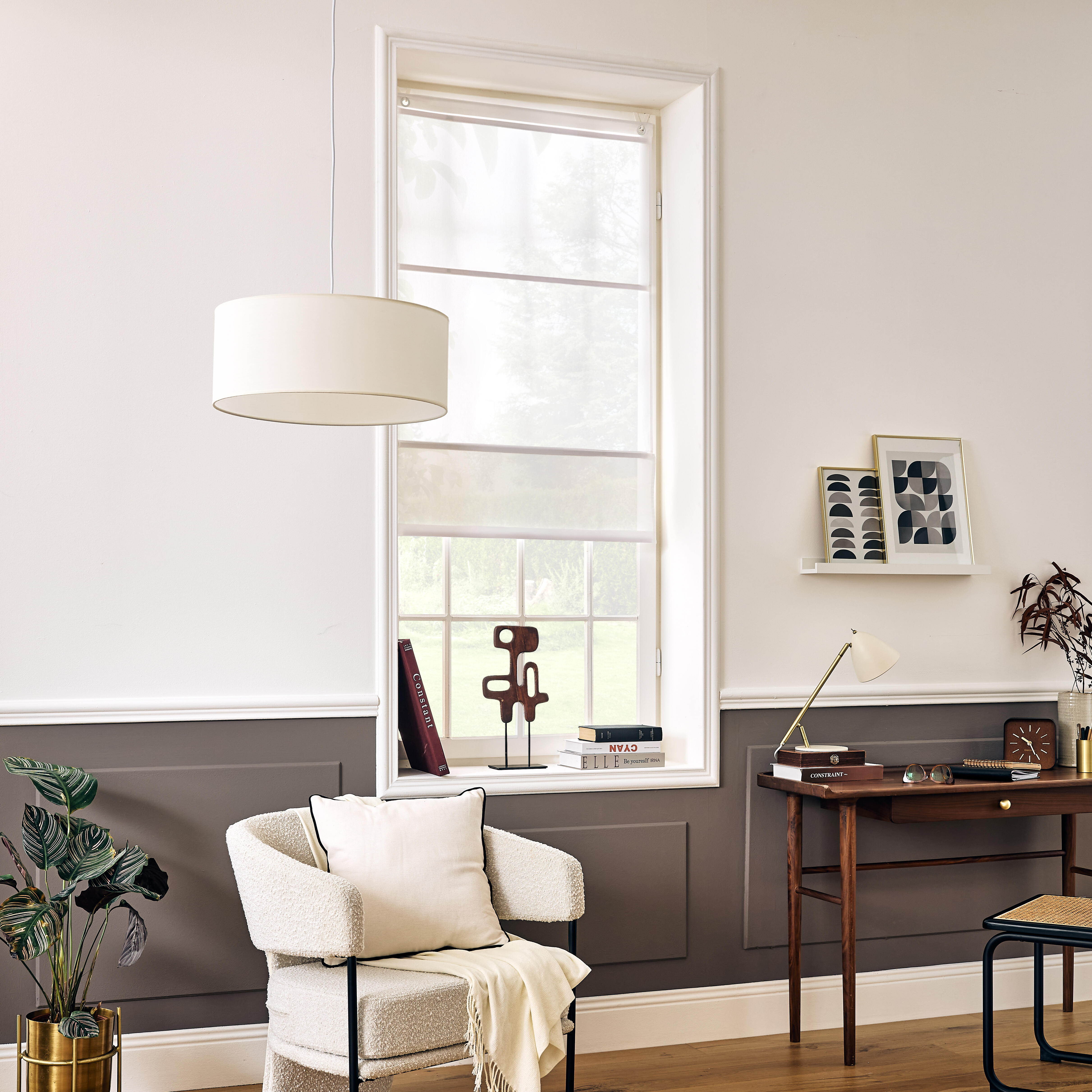 Estore japonês varetas magnéticas Pharell 40x175cm branco Inspire - 2