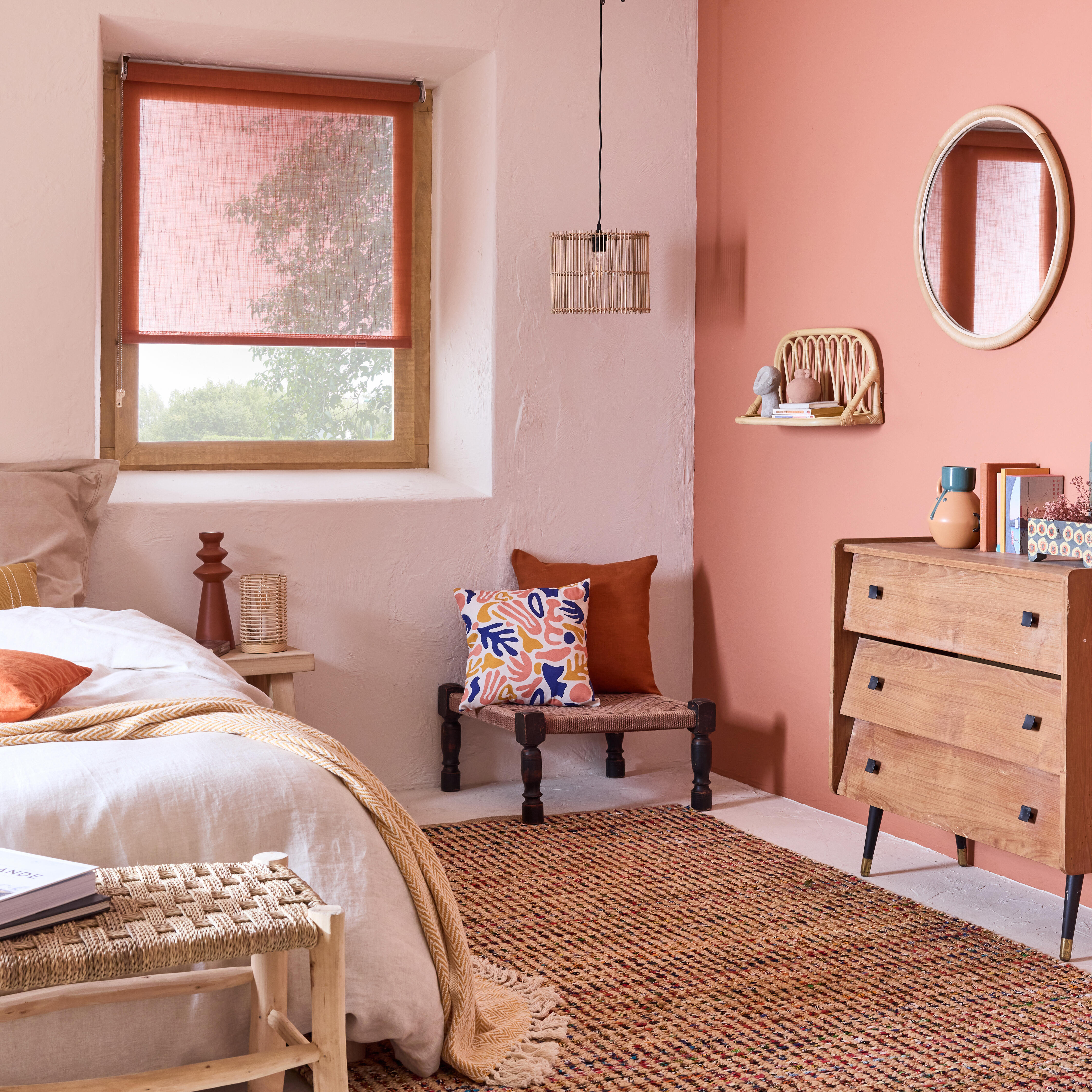 Espelho decorativo com moldura Rattan 58x58 cm - 9