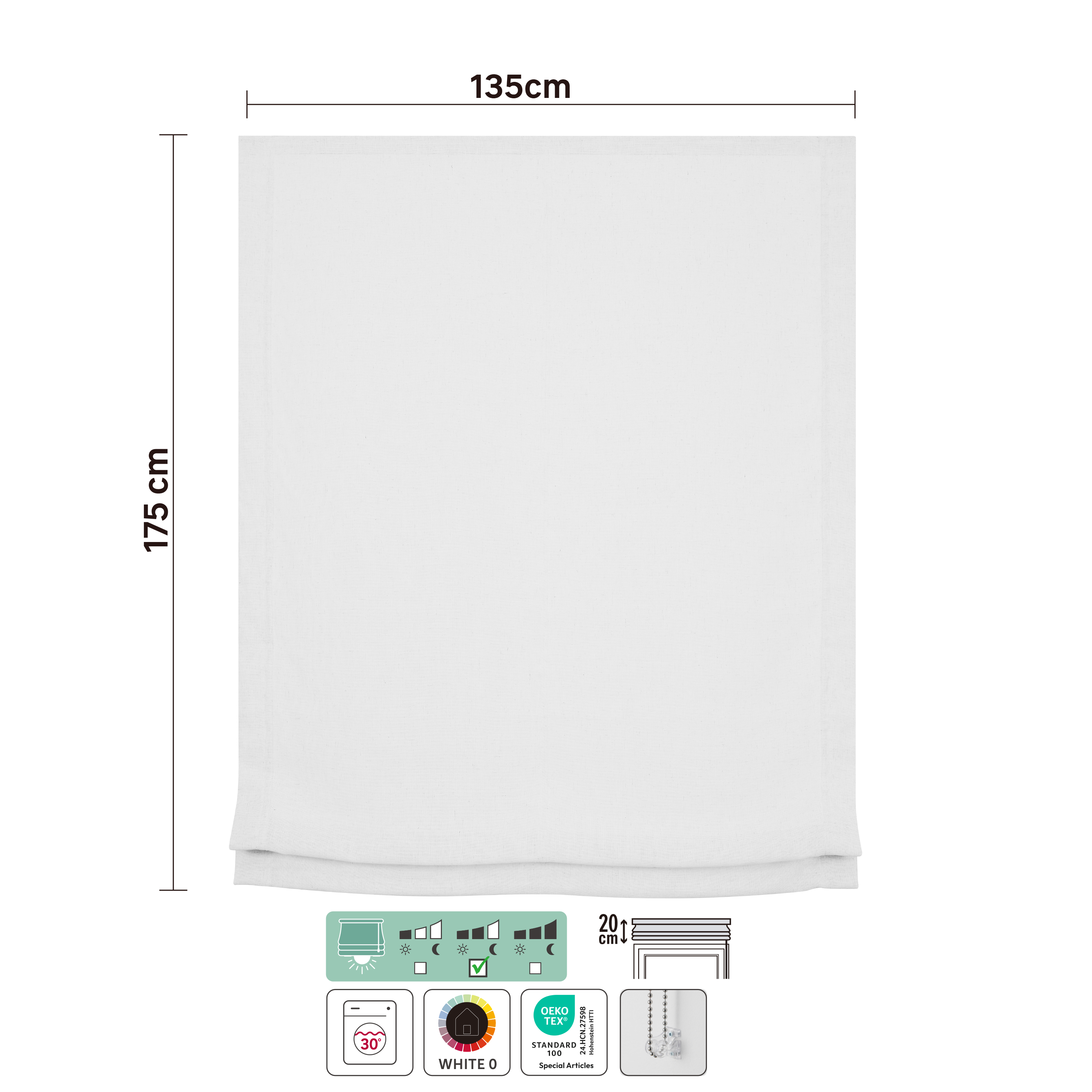 Estore japonês paqueto Charlina 135x175cm branco Inspire - 8