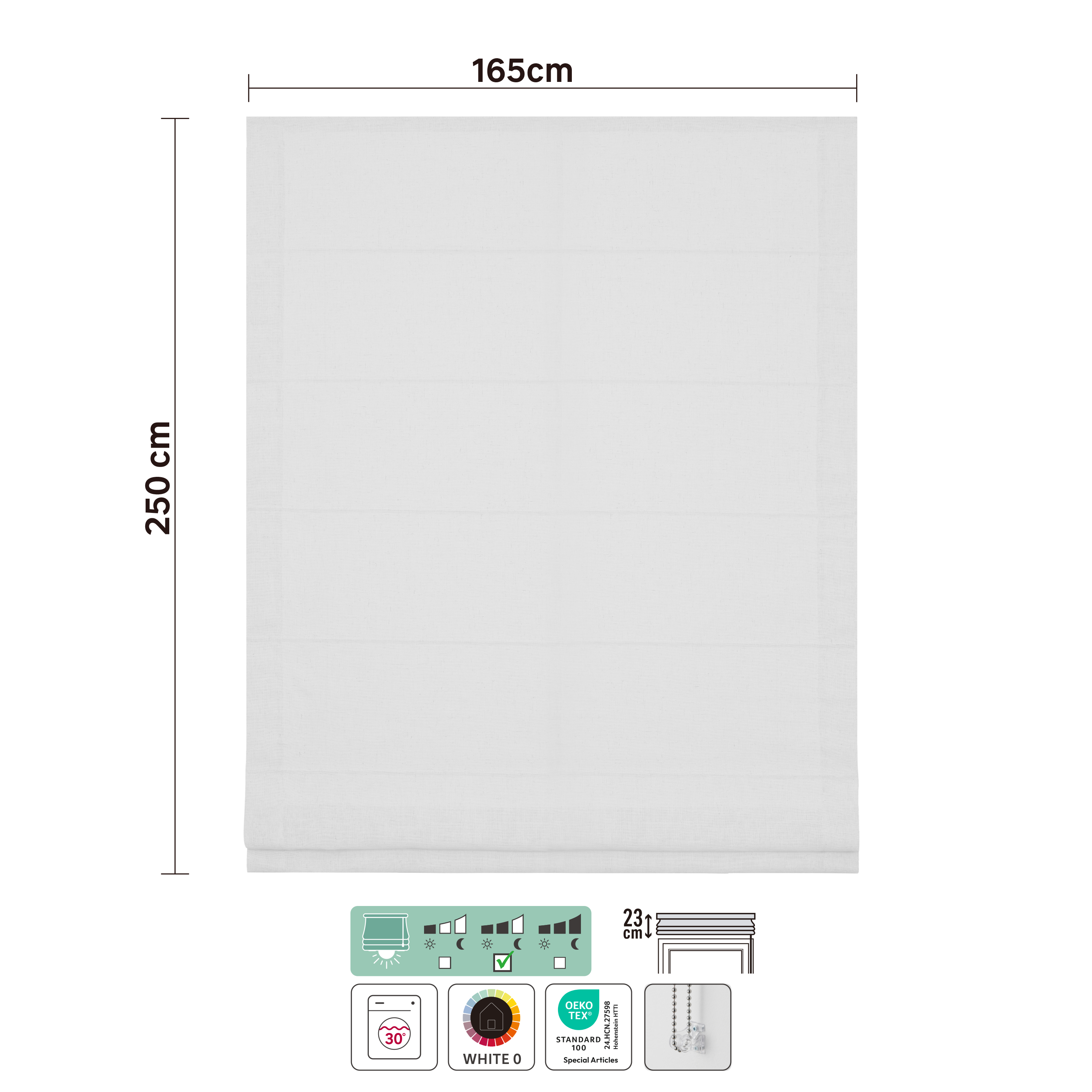 Store bateau Charlina, lin blanc, l.165 x H.250 cm, INSPIRE - 4