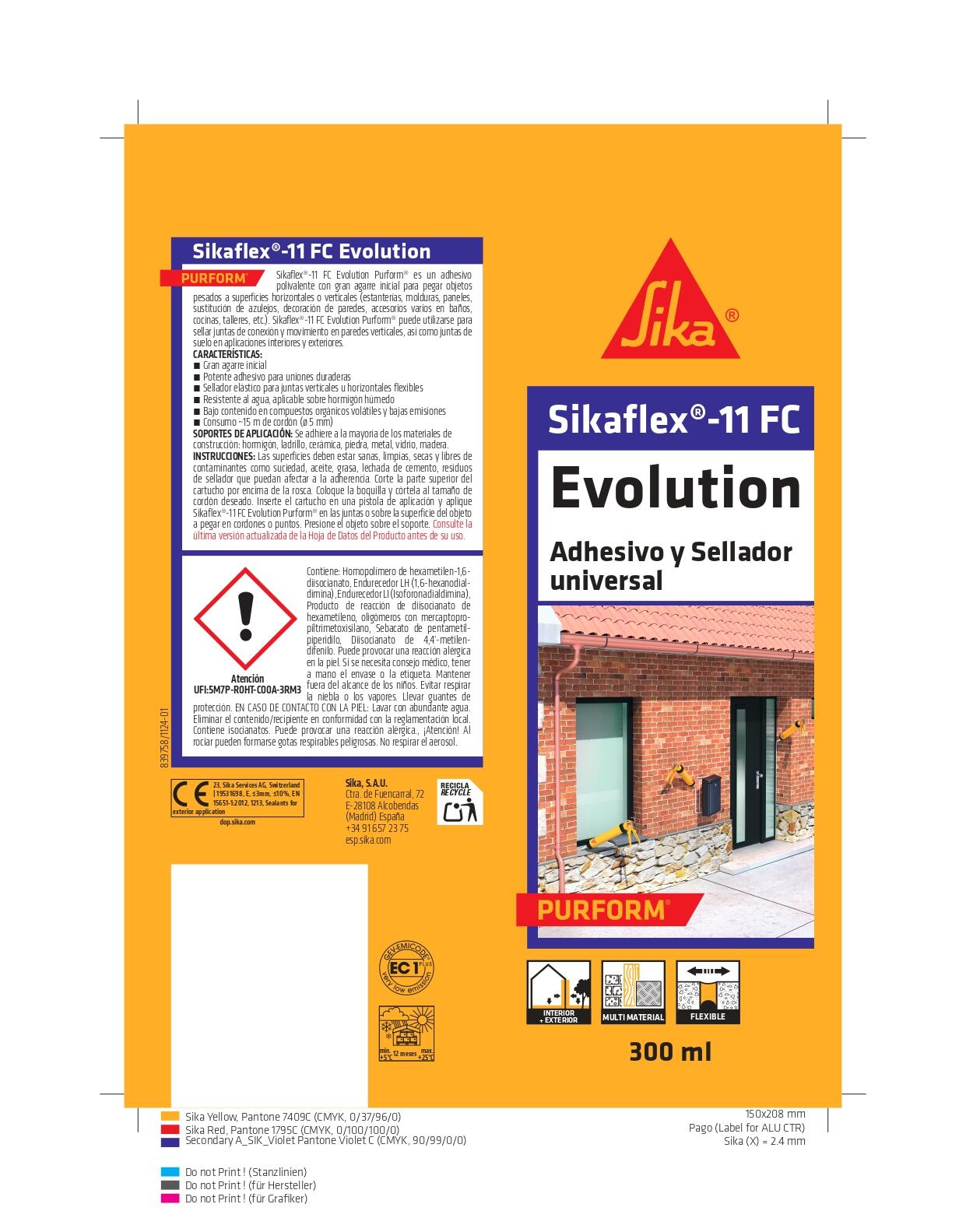 Sellador SIKAFLEX 11FC Evolution Purform 300ml negro - 2