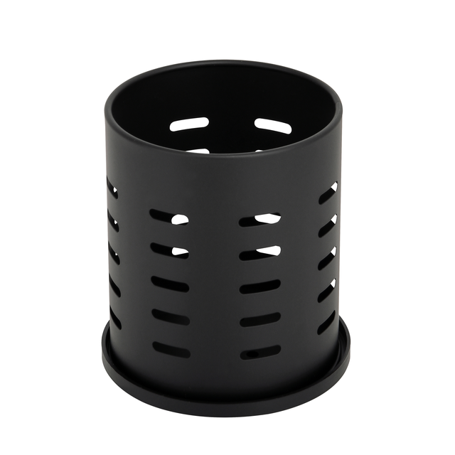 Porta utensilios con bandeja de metal negro