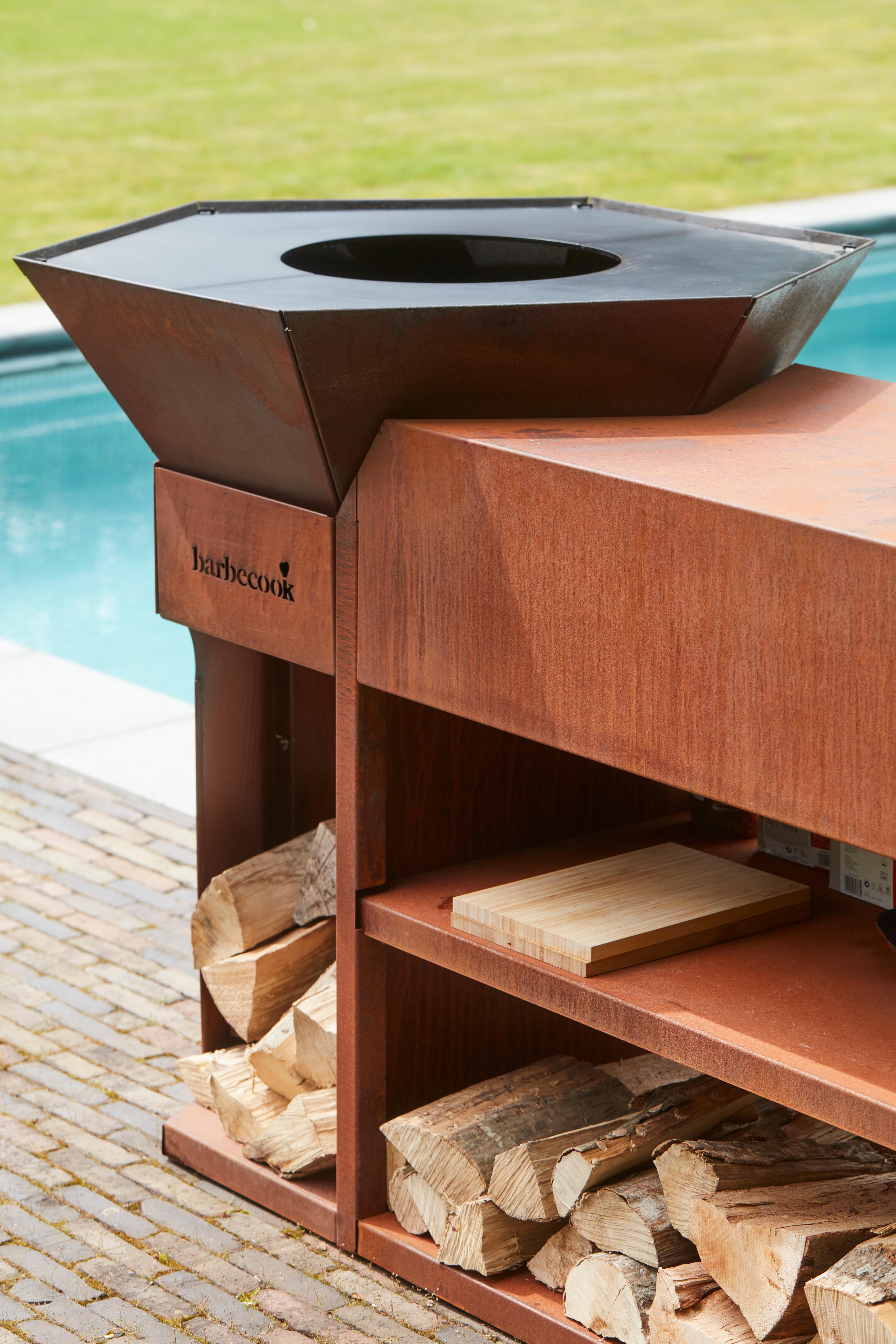 Brasero Nestor + plan de travail island corten BARBECOOK - 3